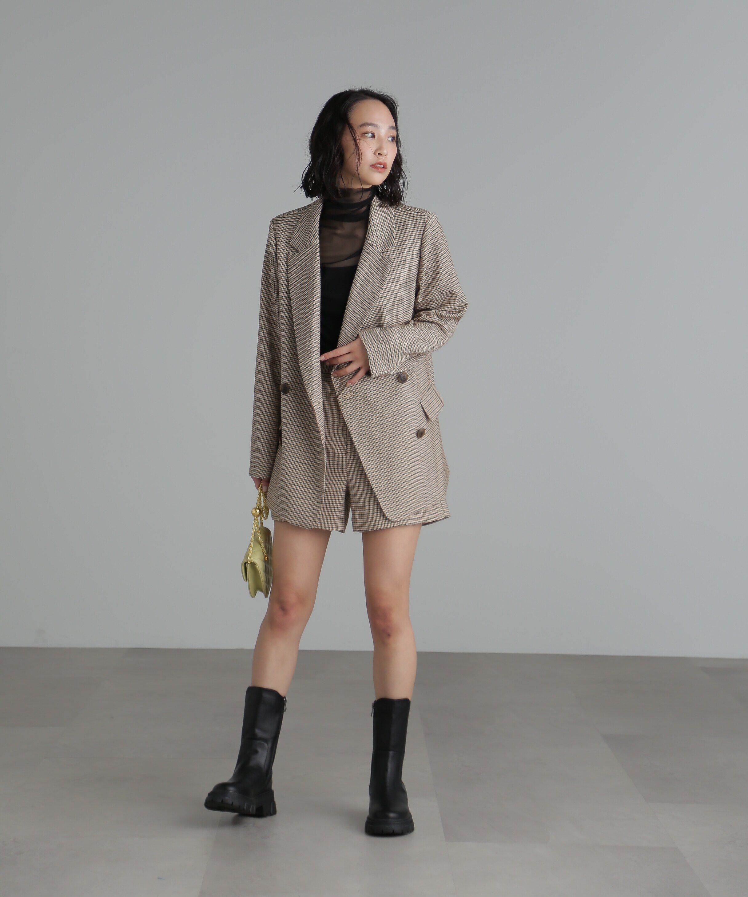  「[低身長サイズ/Sシリーズ]先染めチェックベルト付きショートパンツ」|その他|