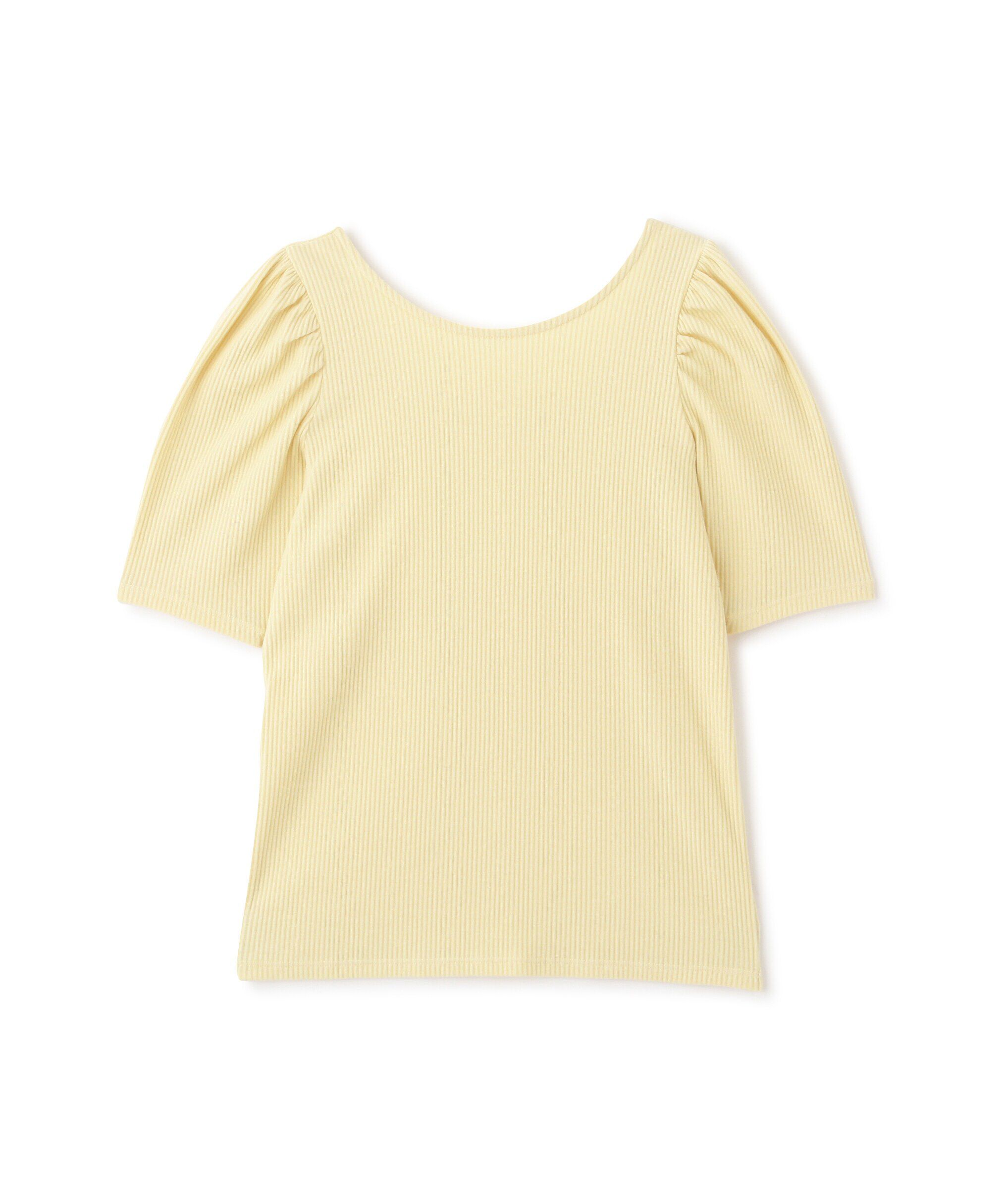  「三角テレコ前後2Wayパフスリーブカットソー」|Tシャツ・カットソー|