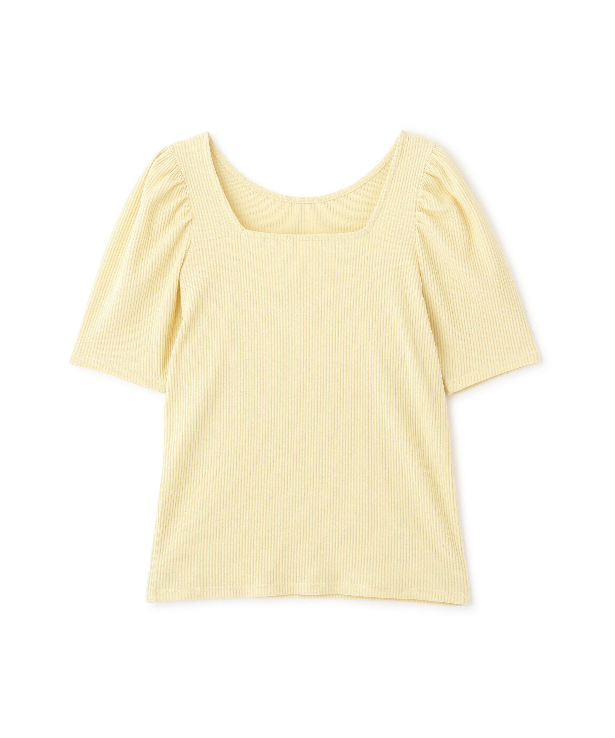  「三角テレコ前後2Wayパフスリーブカットソー」|Tシャツ・カットソー|