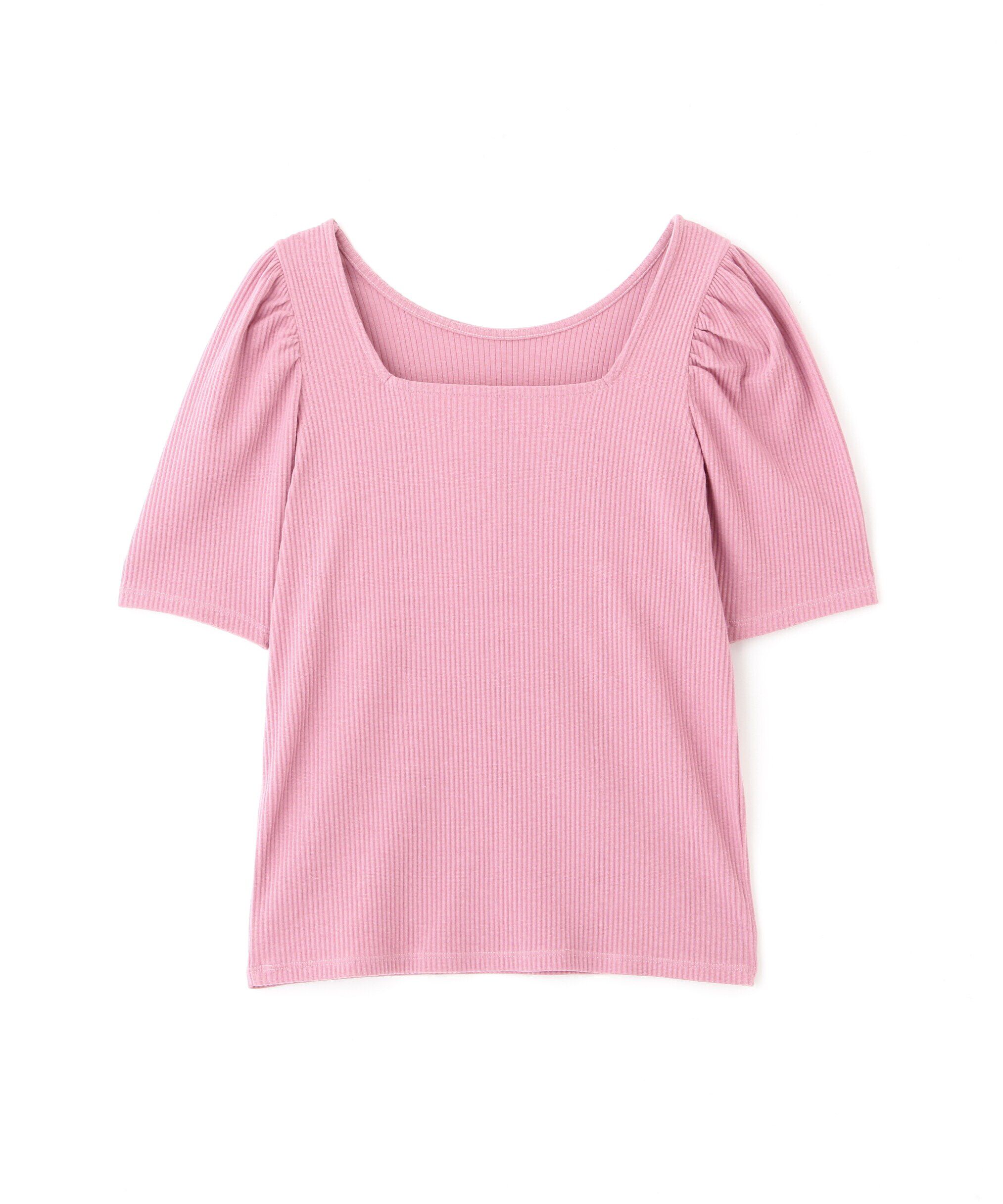  「三角テレコ前後2Wayパフスリーブカットソー」|Tシャツ・カットソー|