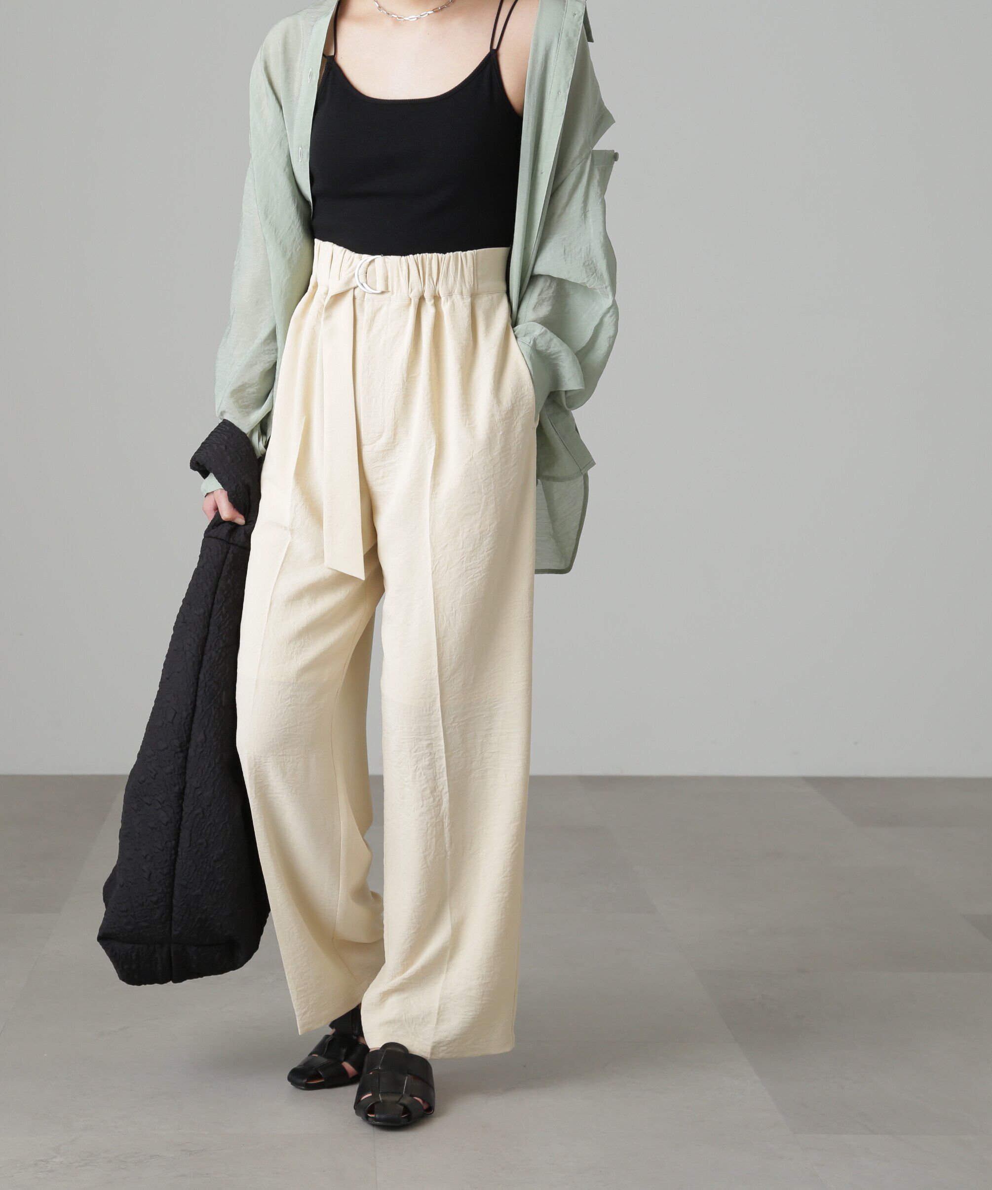  「[Sシリーズ対応商品]フロントベルトリラックスストレートパンツ」|その他|