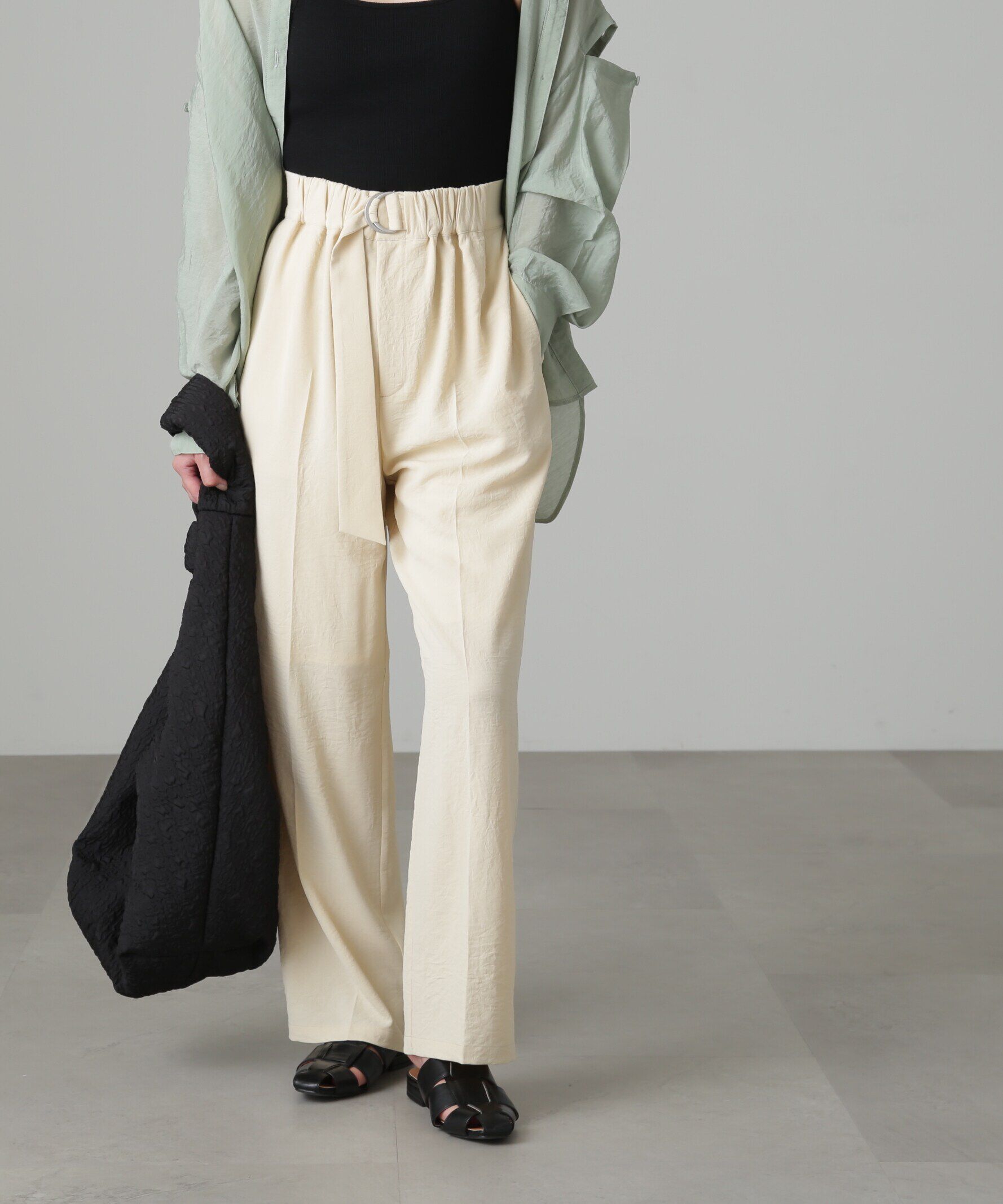  「[Sシリーズ対応商品]フロントベルトリラックスストレートパンツ」|その他|