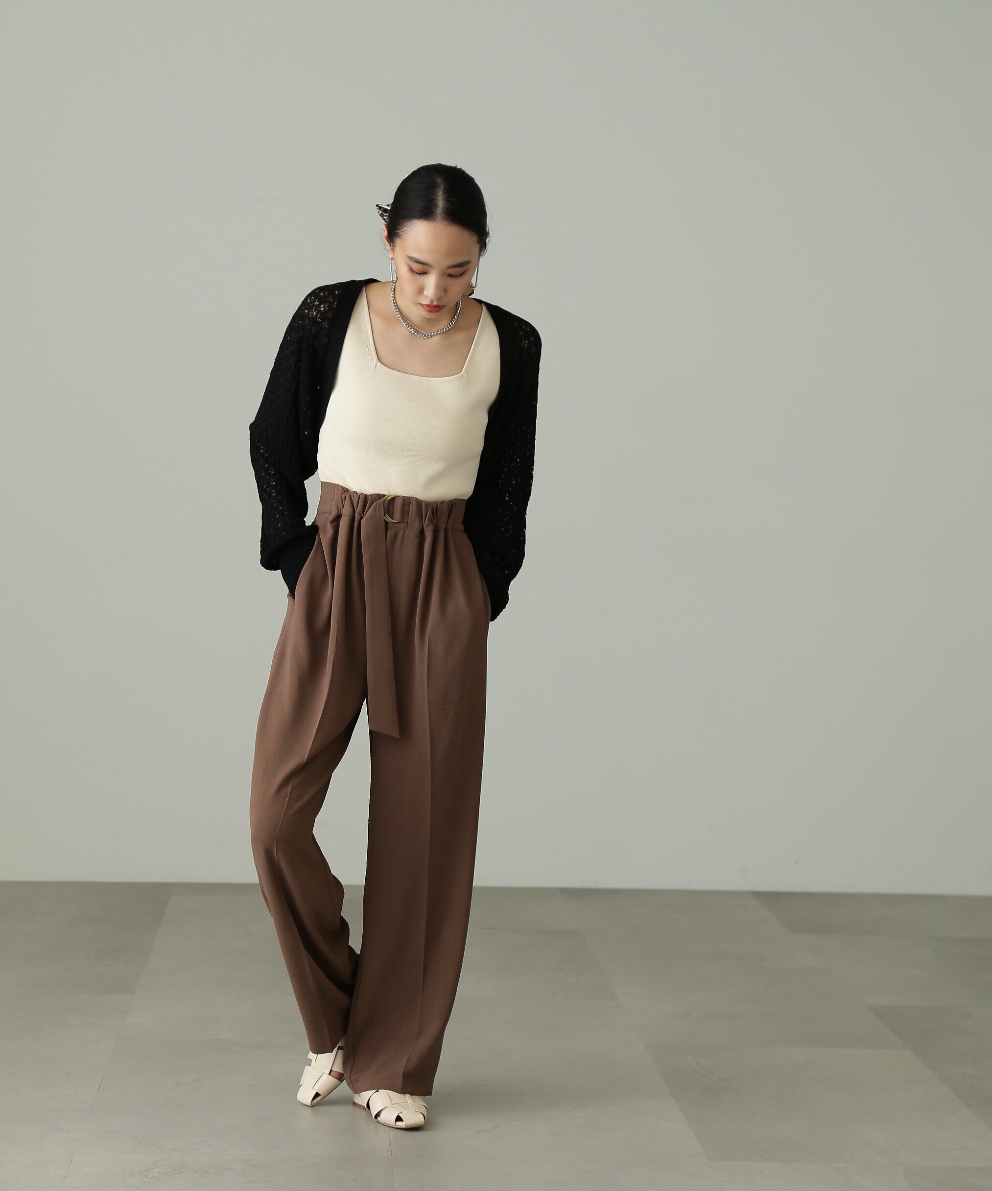  「[Sシリーズ対応商品]フロントベルトリラックスストレートパンツ」|その他|