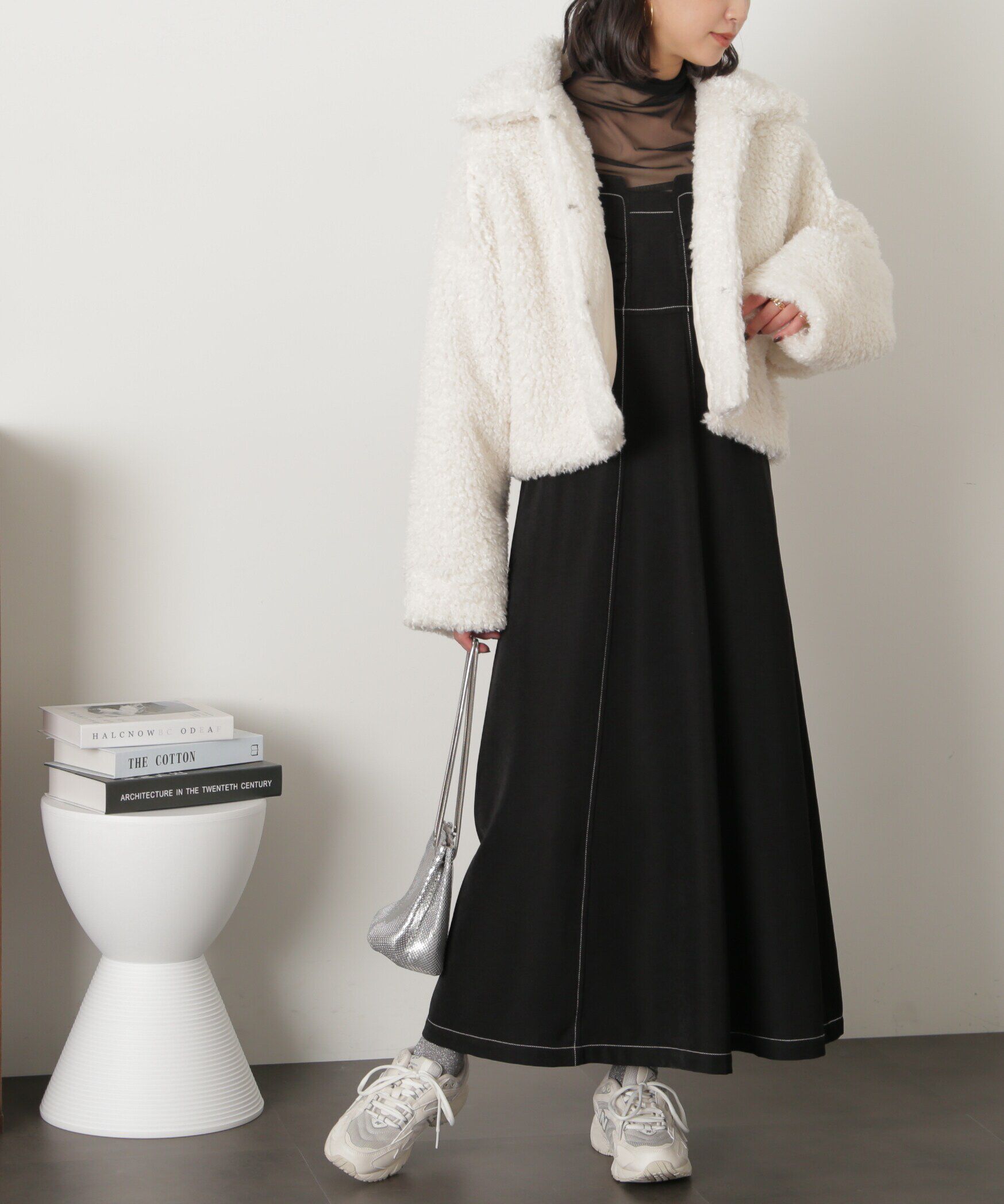  「[低身長サイズ/Sシリーズ]配色ステッチフレアキャミワンピース」|ワンピース|