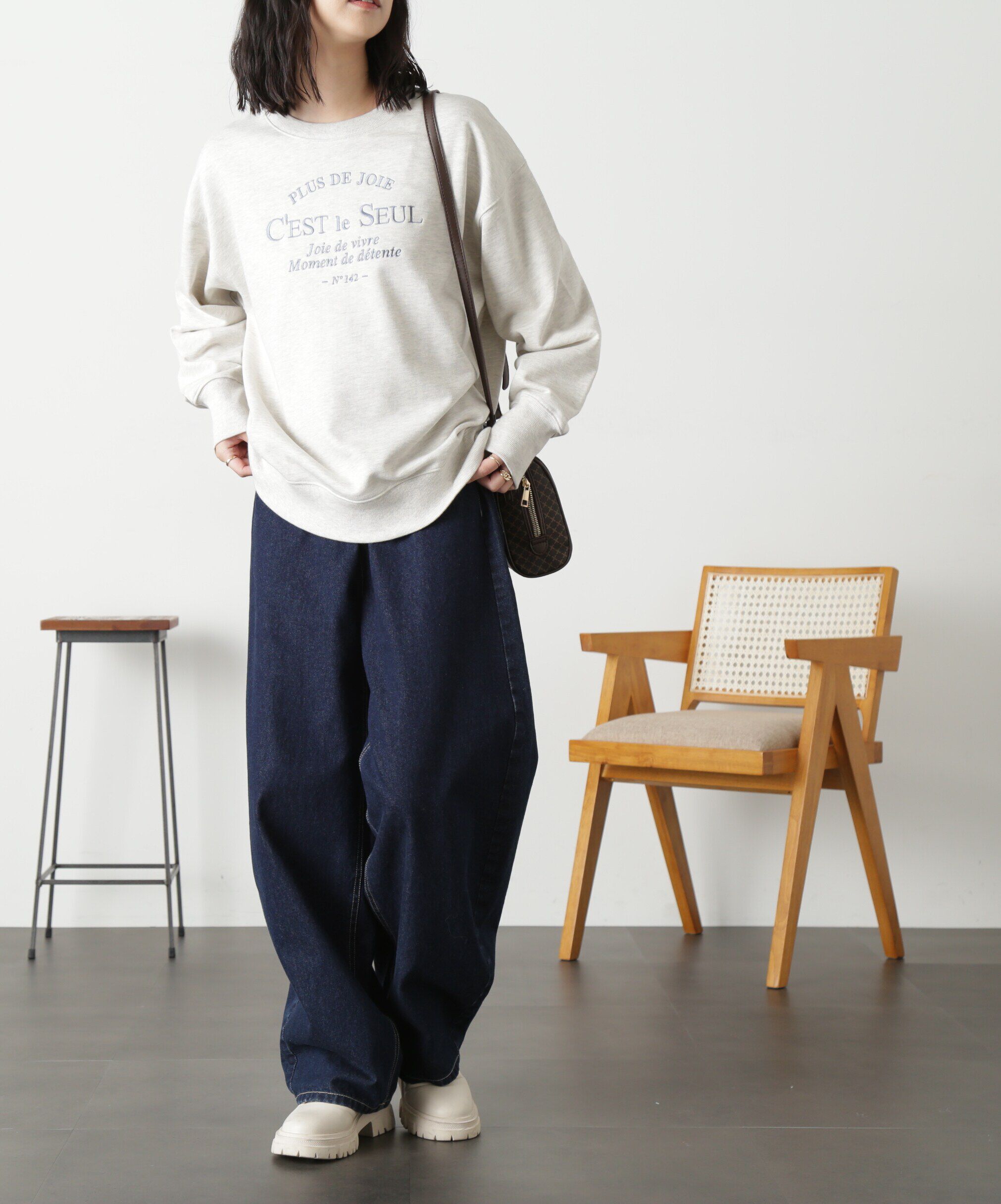  「ミドル丈ロゴスウェット」|Tシャツ・カットソー|