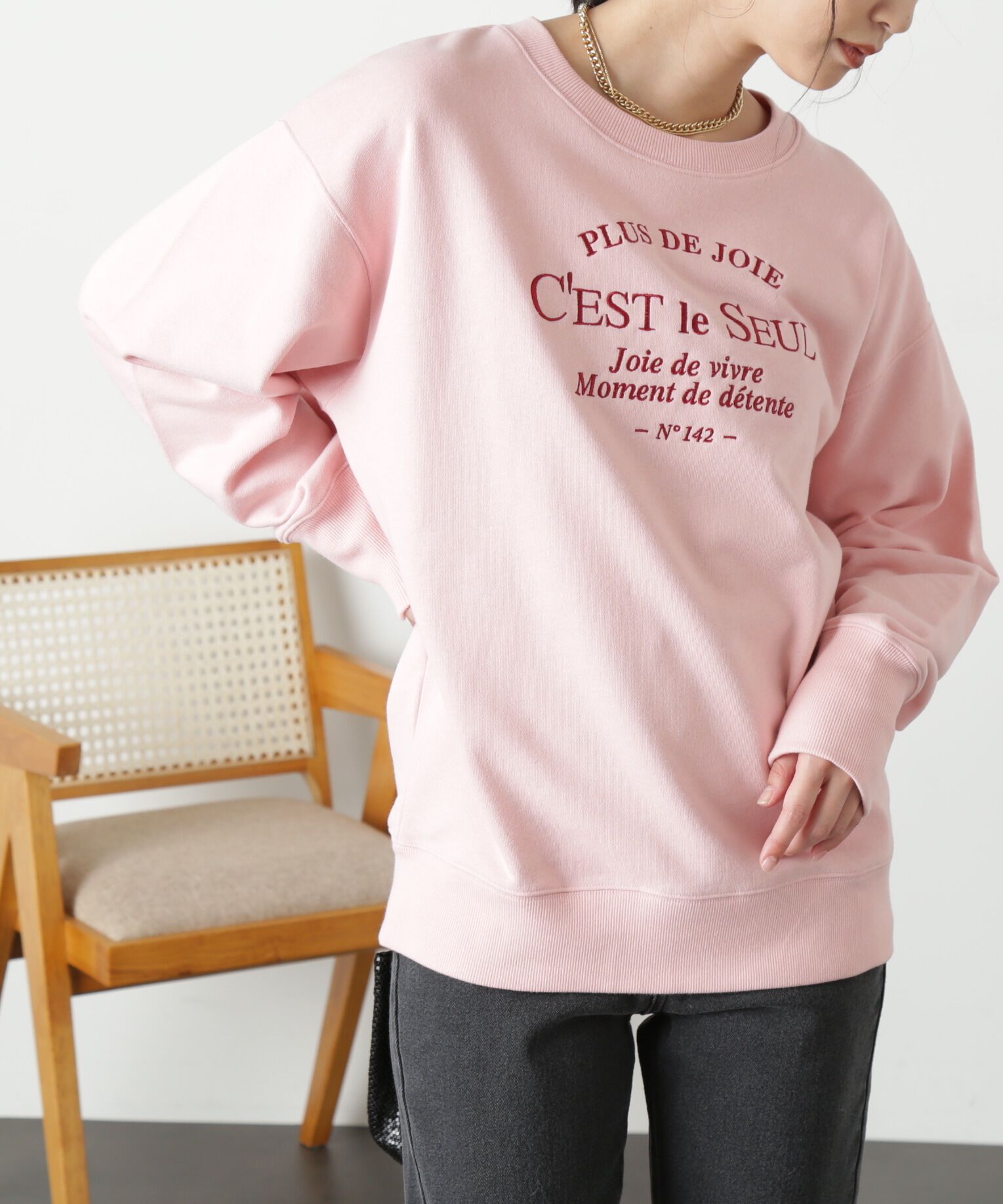  「ミドル丈ロゴスウェット」|Tシャツ・カットソー|