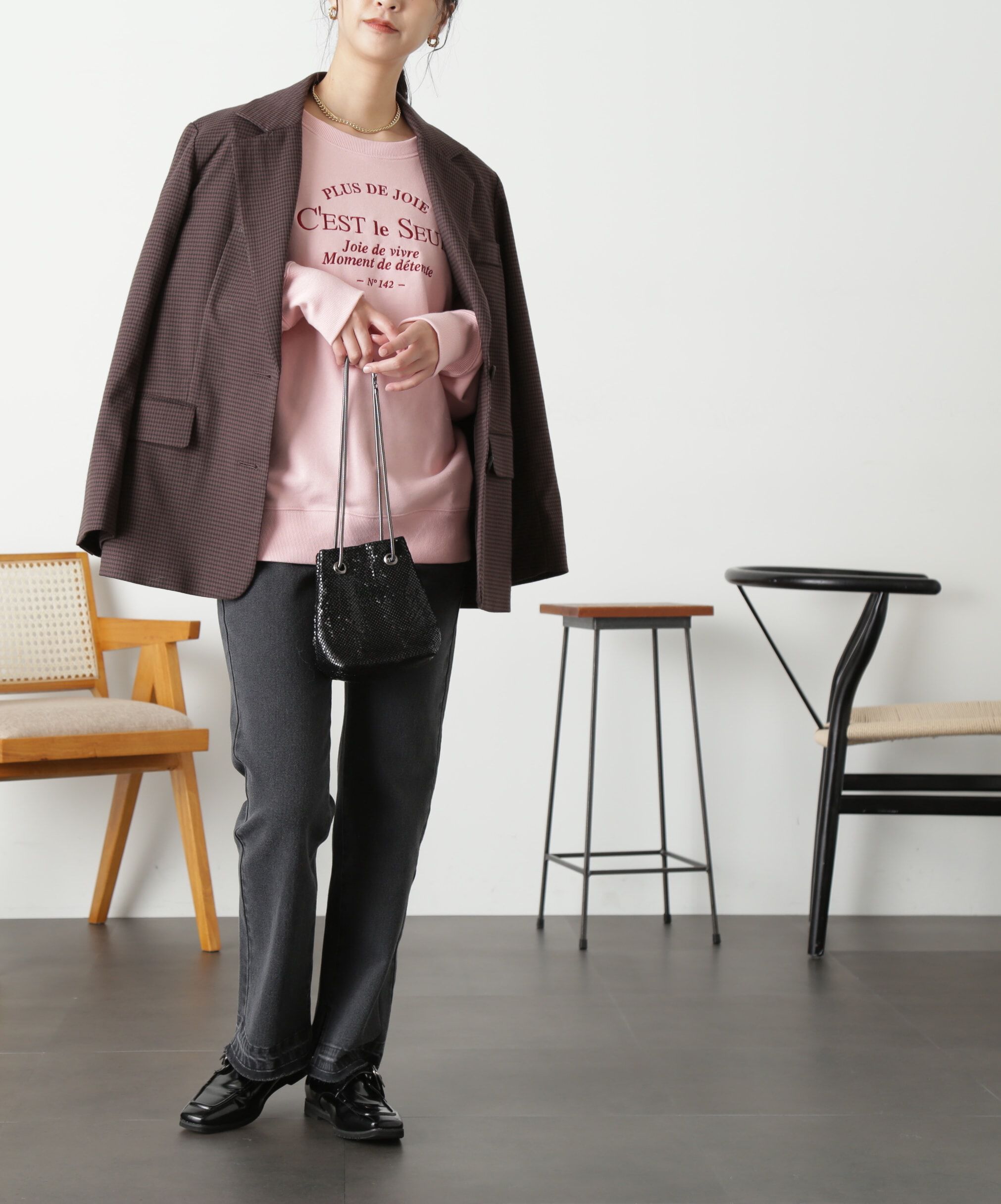  「ミドル丈ロゴスウェット」|Tシャツ・カットソー|