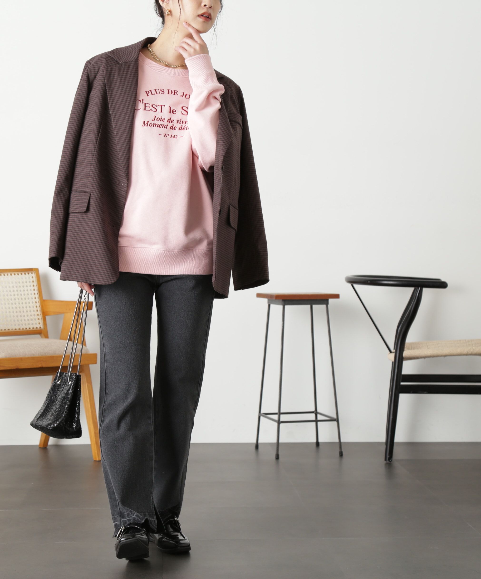  「ミドル丈ロゴスウェット」|Tシャツ・カットソー|