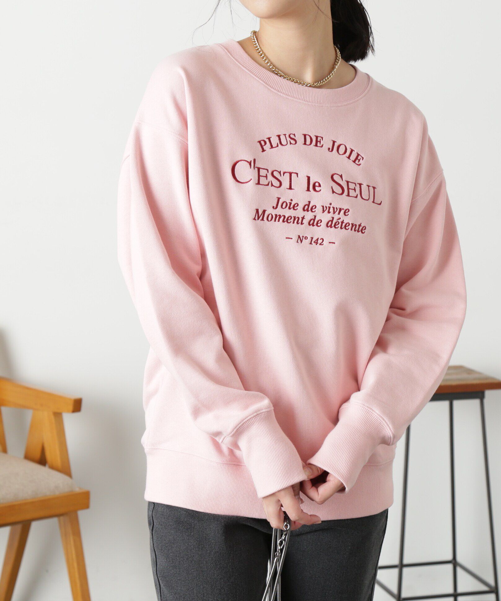  「ミドル丈ロゴスウェット」|Tシャツ・カットソー|