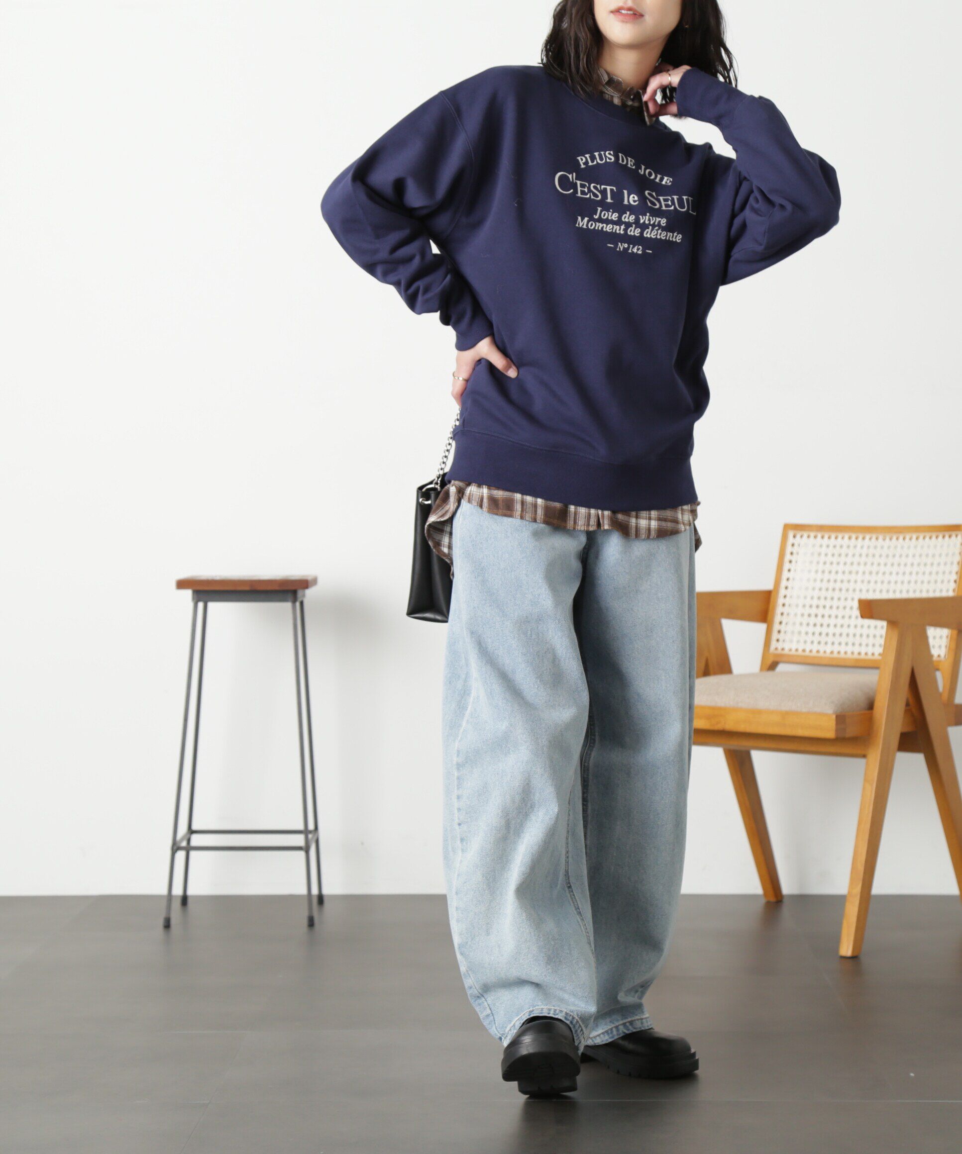  「ミドル丈ロゴスウェット」|Tシャツ・カットソー|