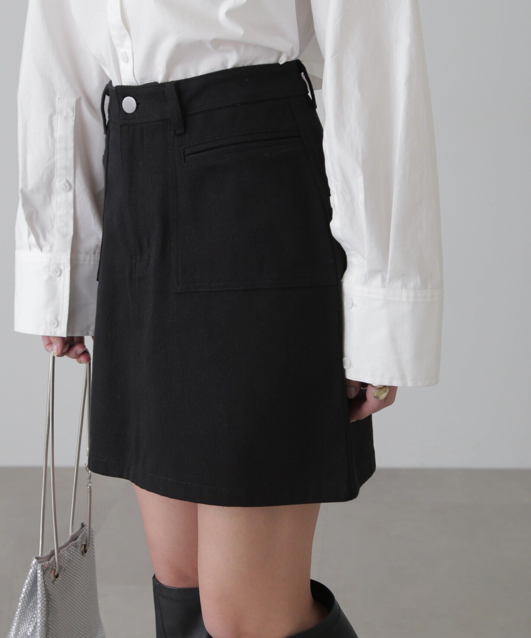  「フロントポケットミニスカート」|スカート|