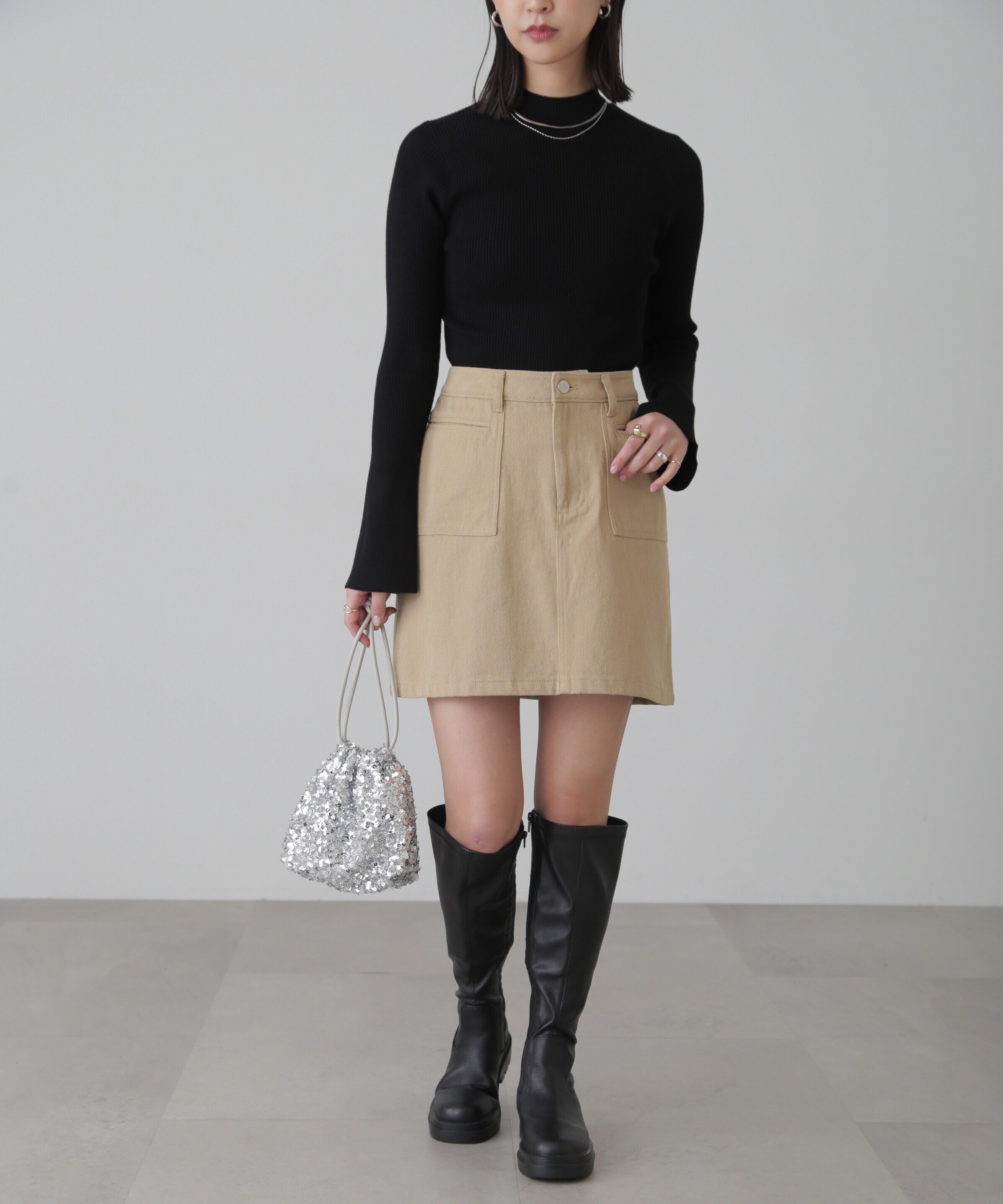  「フロントポケットミニスカート」|スカート|