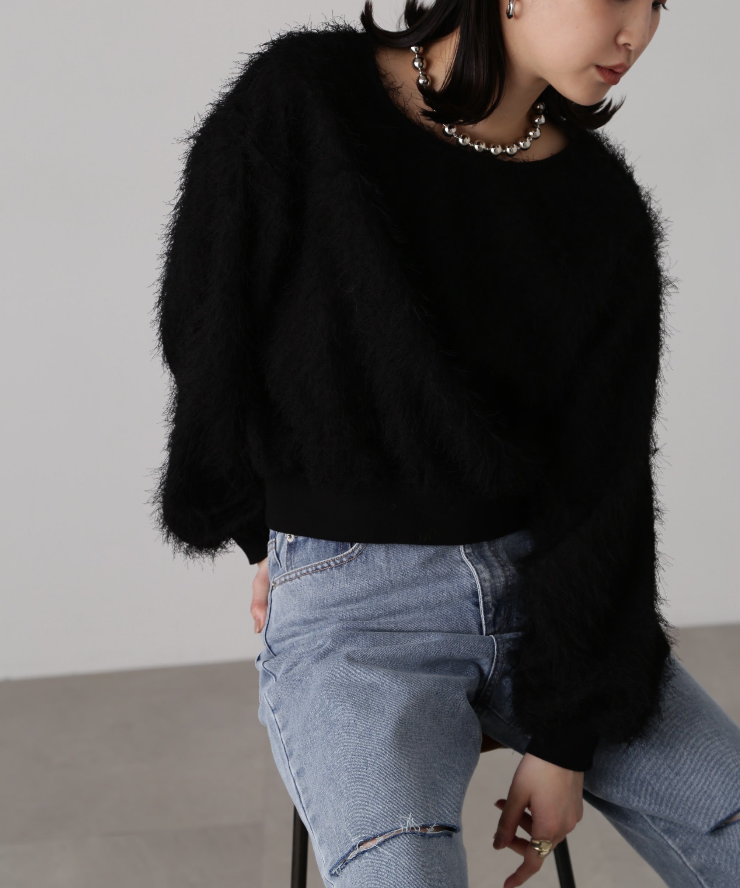  「ボリュームスリーブフェザーブラウス」|シャツ・ブラウス|