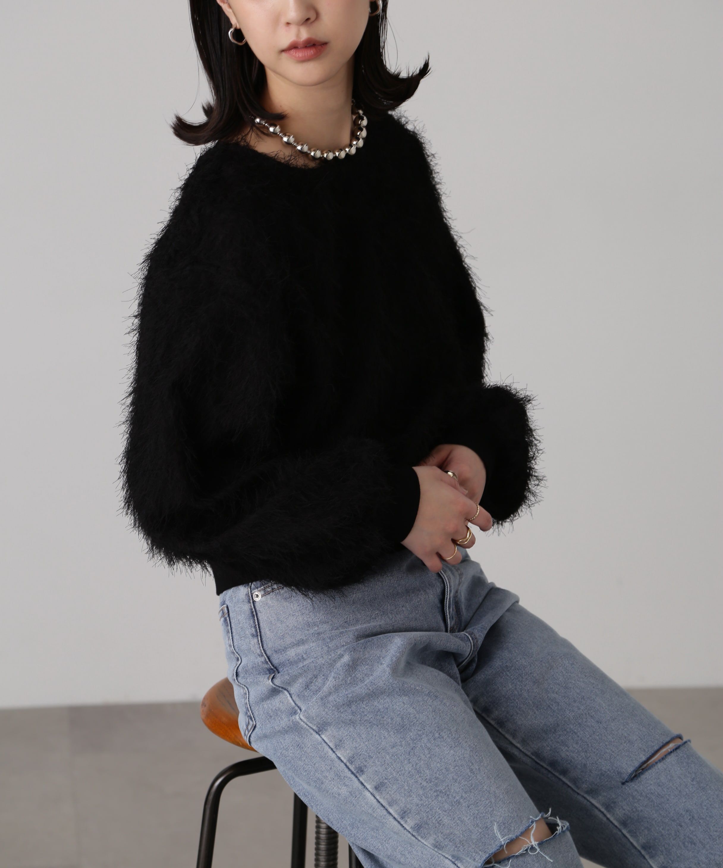  「ボリュームスリーブフェザーブラウス」|シャツ・ブラウス|