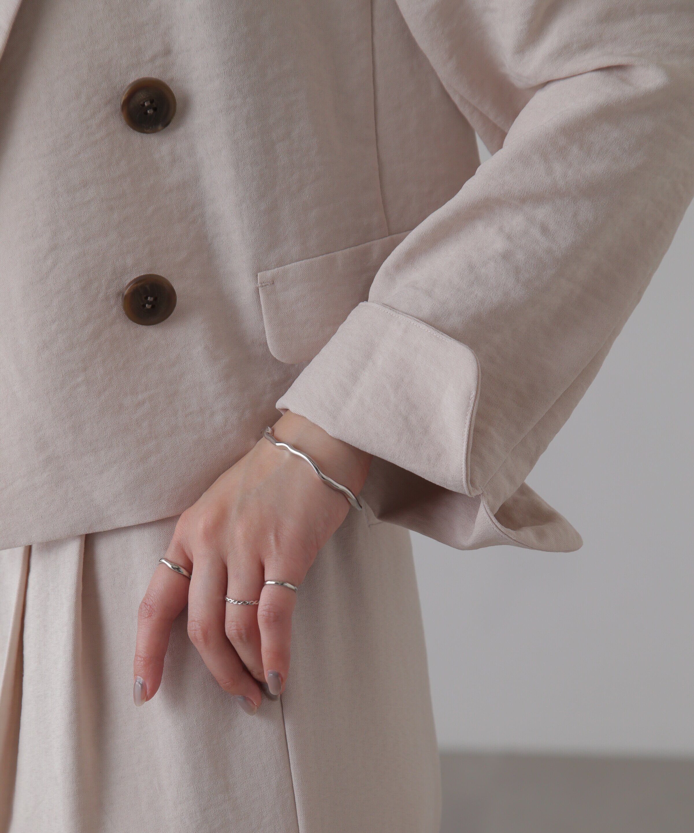  「[低身長サイズ/Sシリーズ]気流染めショート丈ダブルジャケット」|その他|