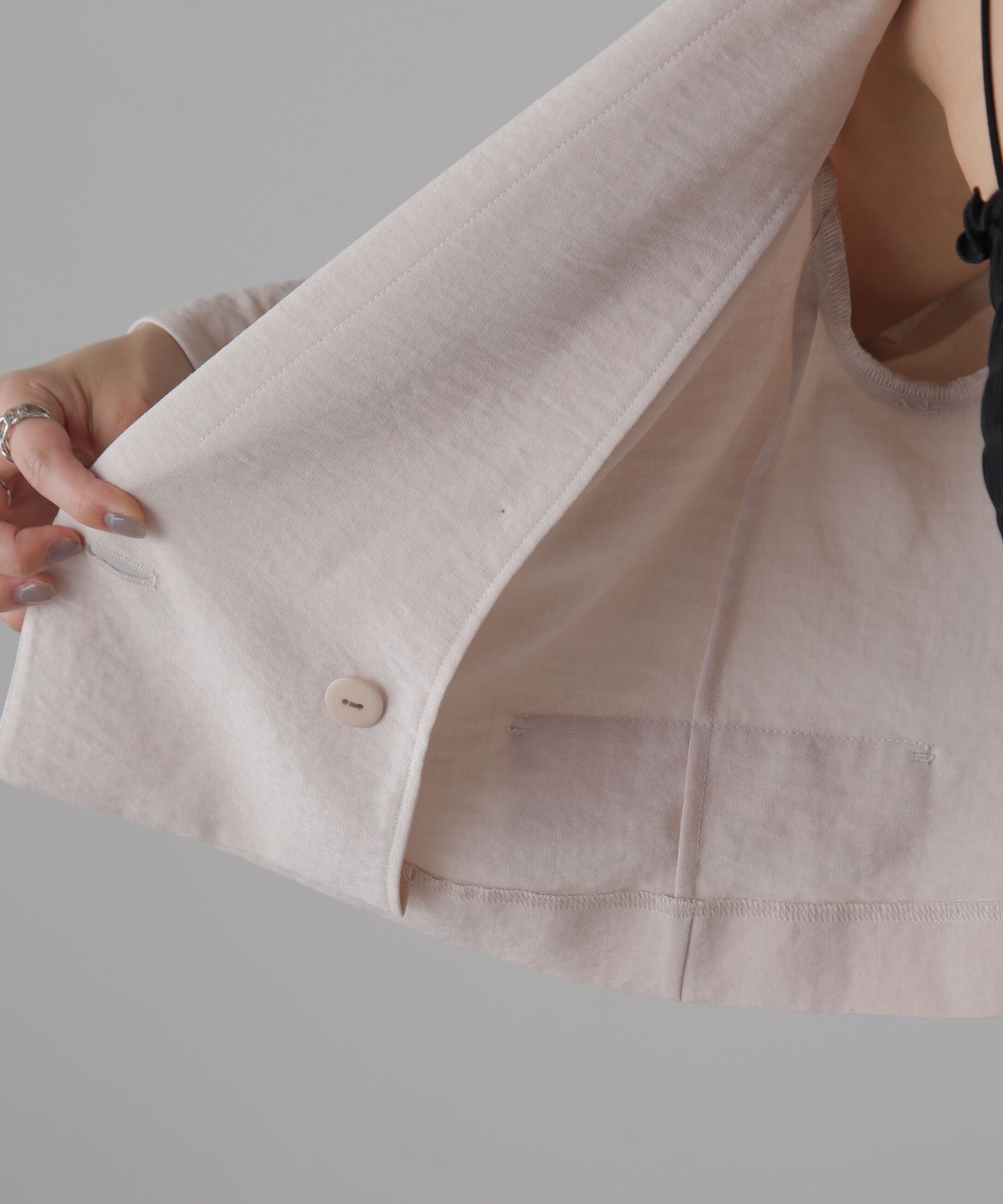  「[低身長サイズ/Sシリーズ]気流染めショート丈ダブルジャケット」|その他|