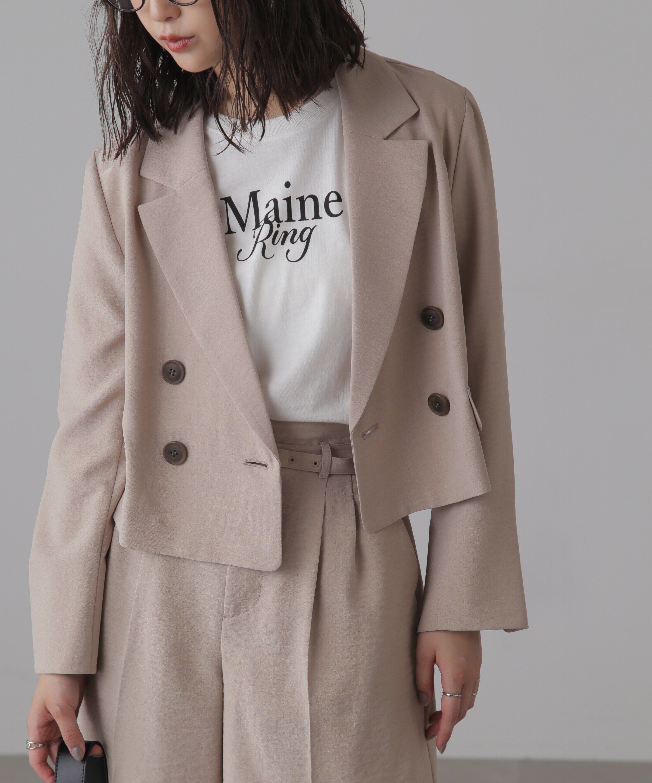  「[低身長サイズ/Sシリーズ]気流染めショート丈ダブルジャケット」|その他|