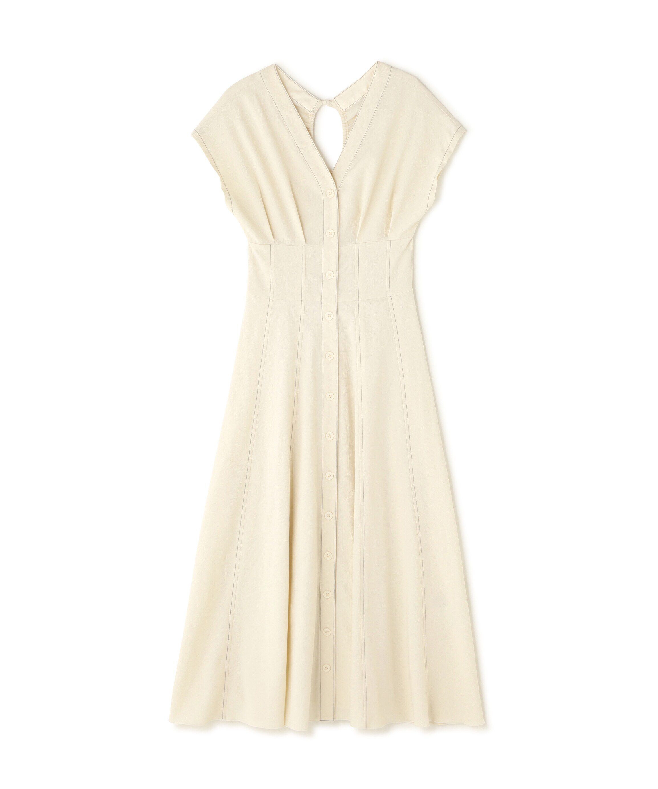  「ウエストシェイプ配色ステッチワンピース」|ワンピース|