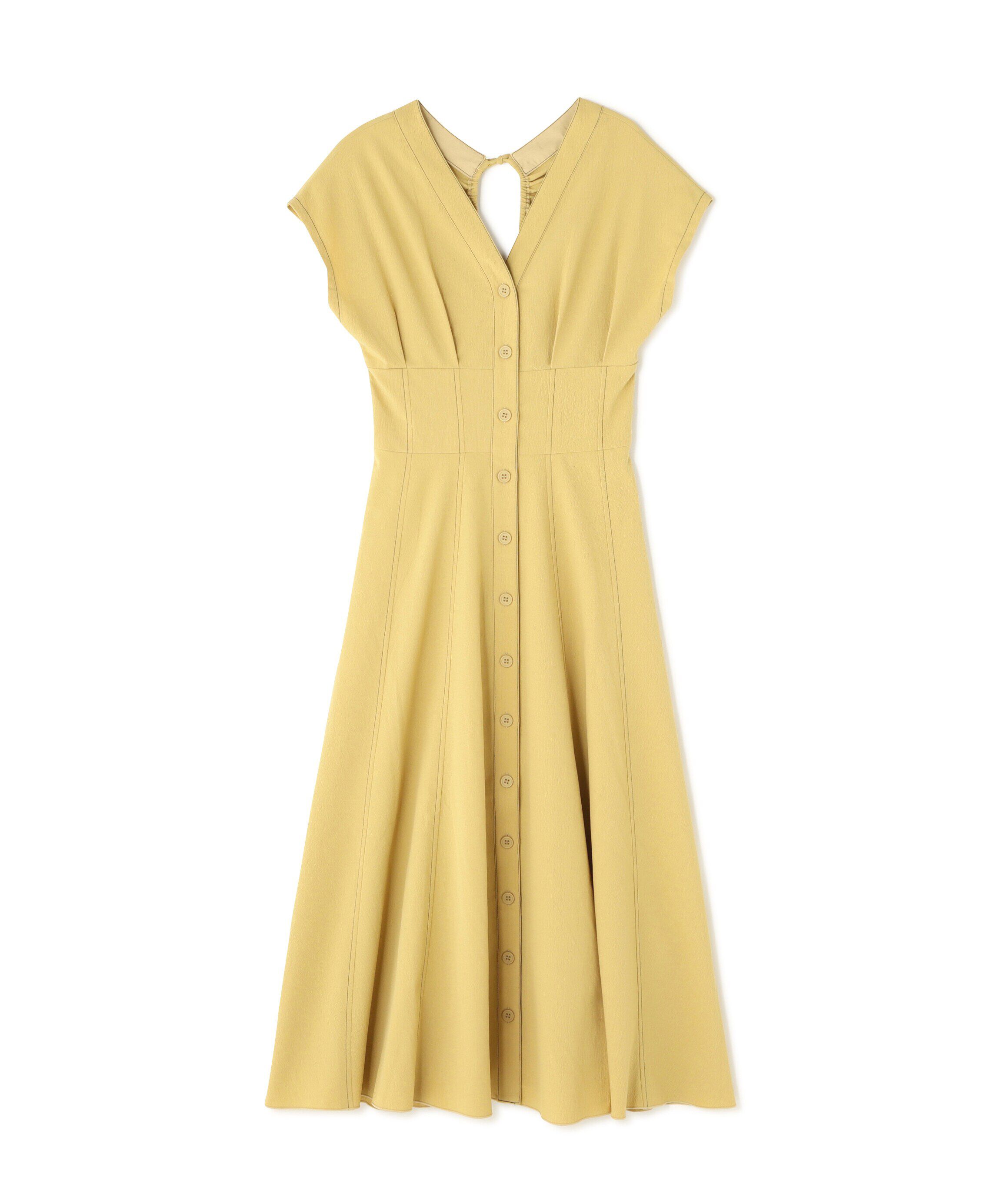  「ウエストシェイプ配色ステッチワンピース」|ワンピース|