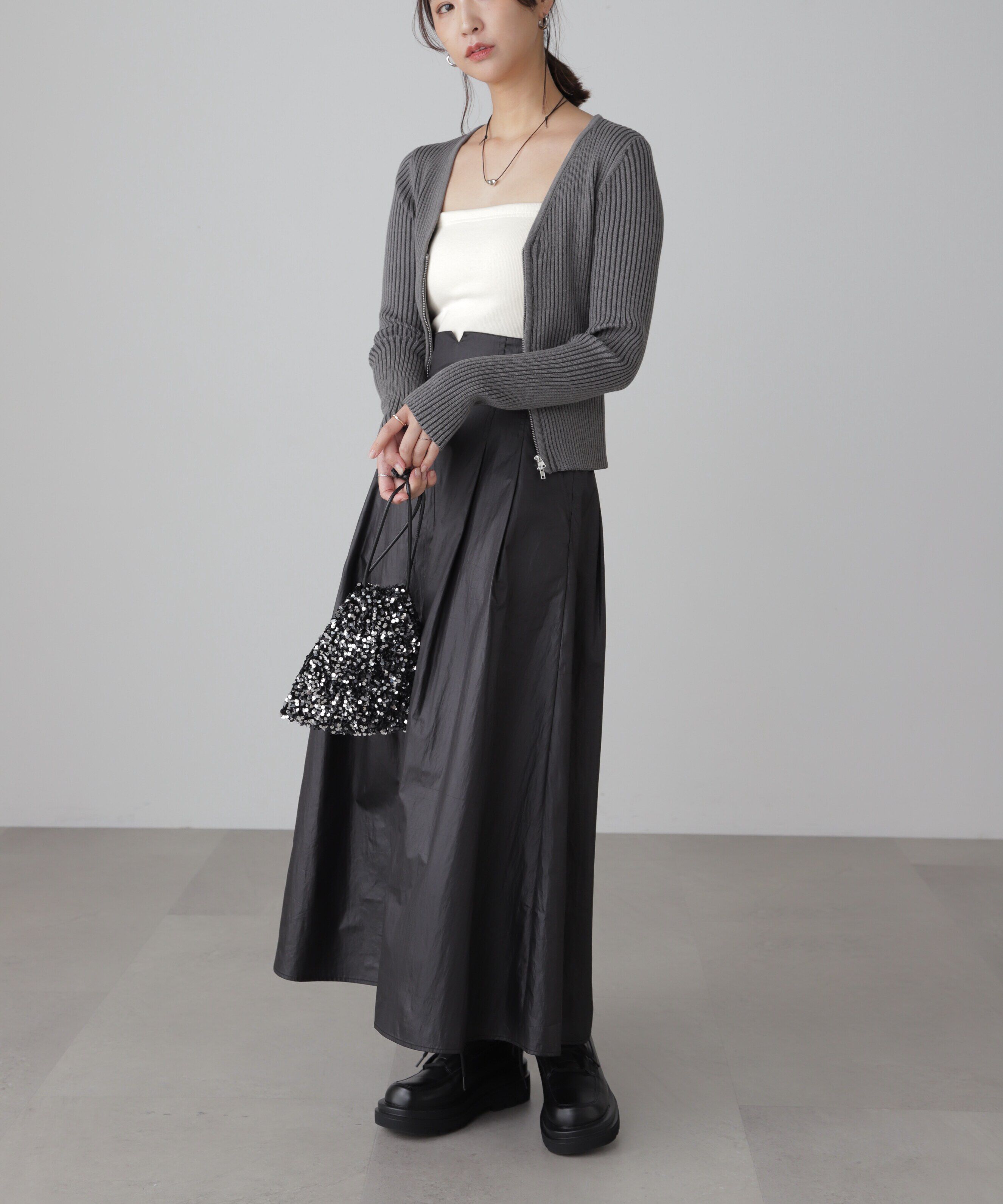  「ハイウエストタックスカート」|スカート|