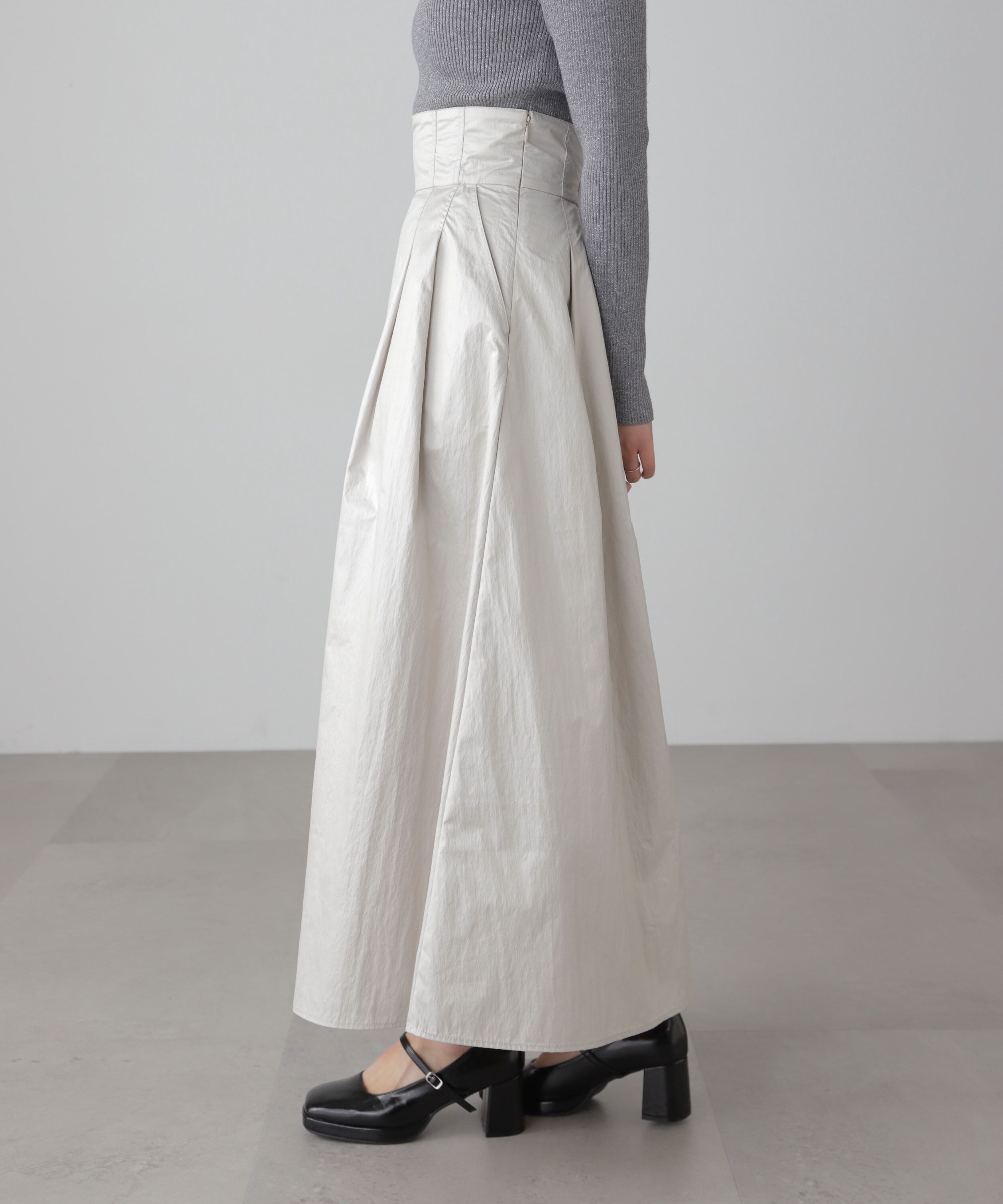  「ハイウエストタックスカート」|スカート|