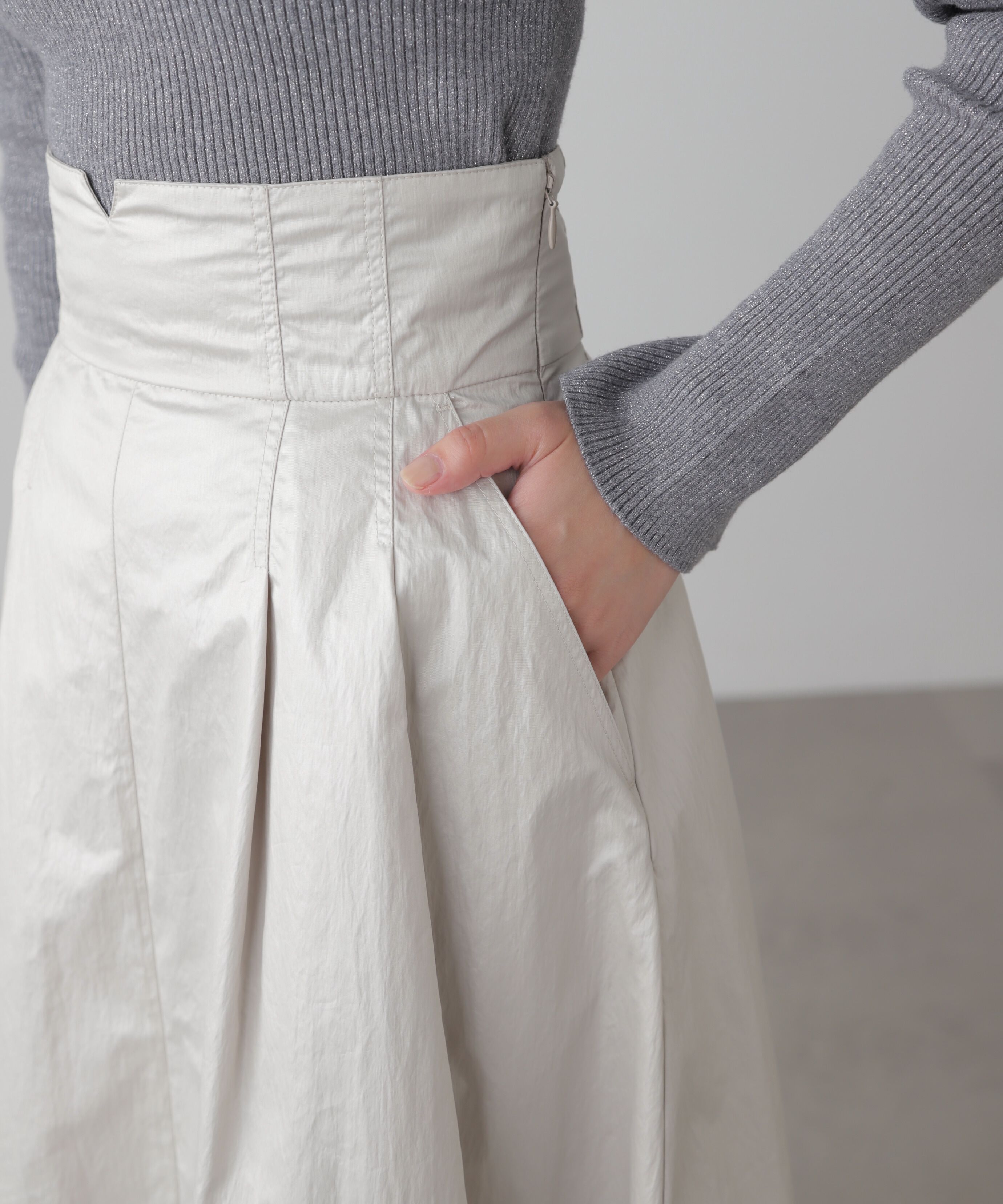  「ハイウエストタックスカート」|スカート|