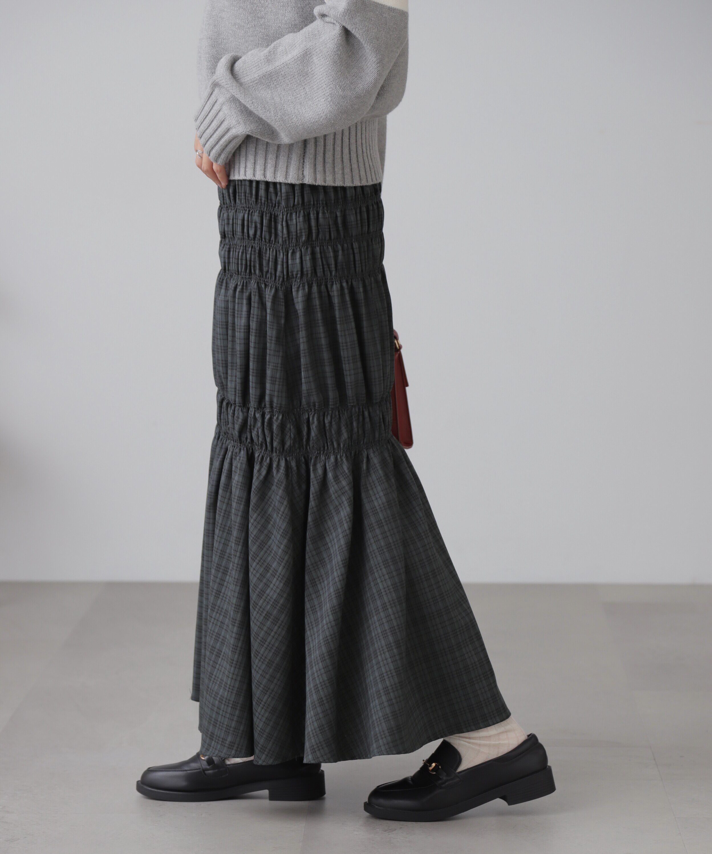  「[低身長サイズ/Sシリーズ]ランダムシャーリングスカート」|スカート|