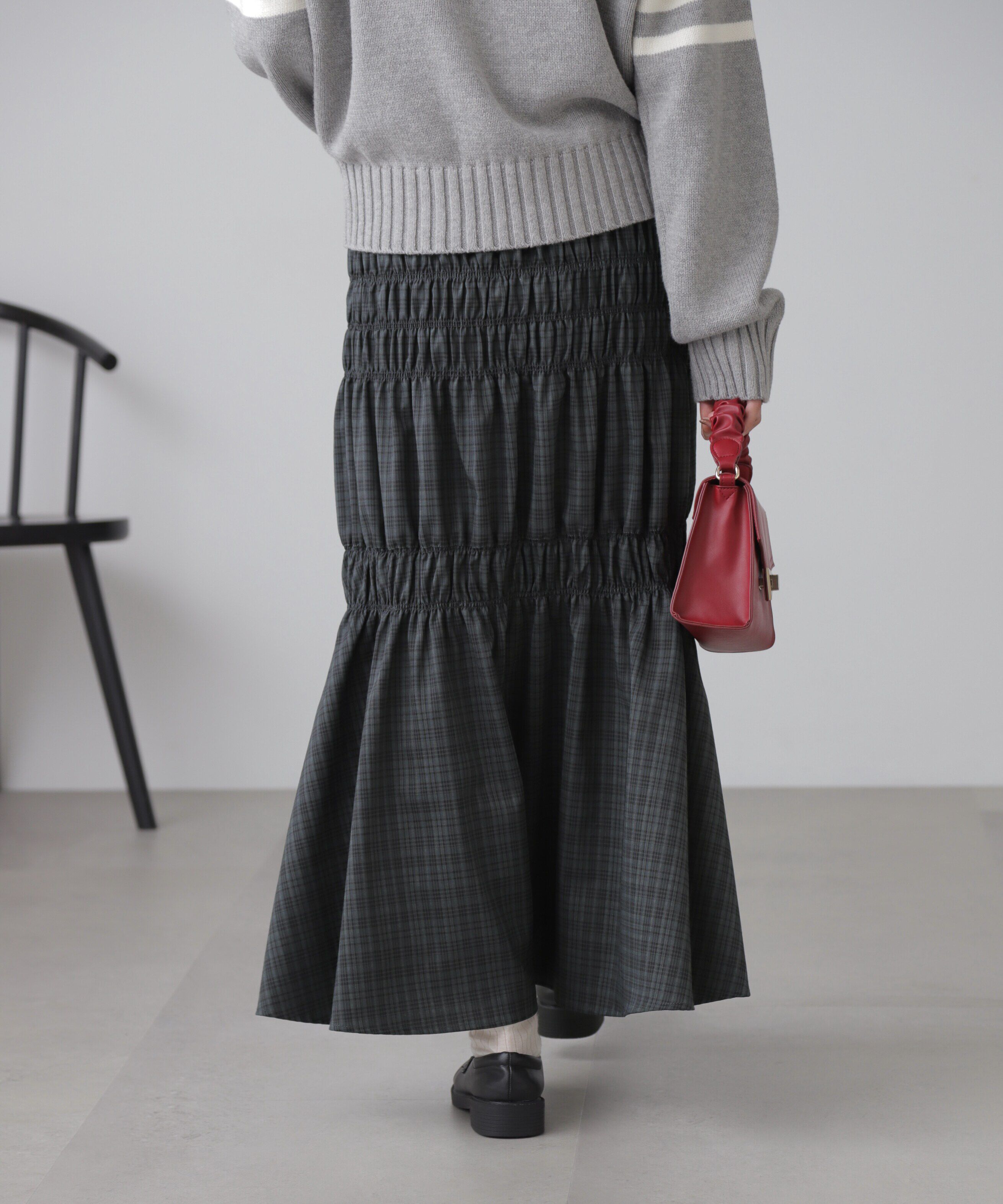  「[低身長サイズ/Sシリーズ]ランダムシャーリングスカート」|スカート|