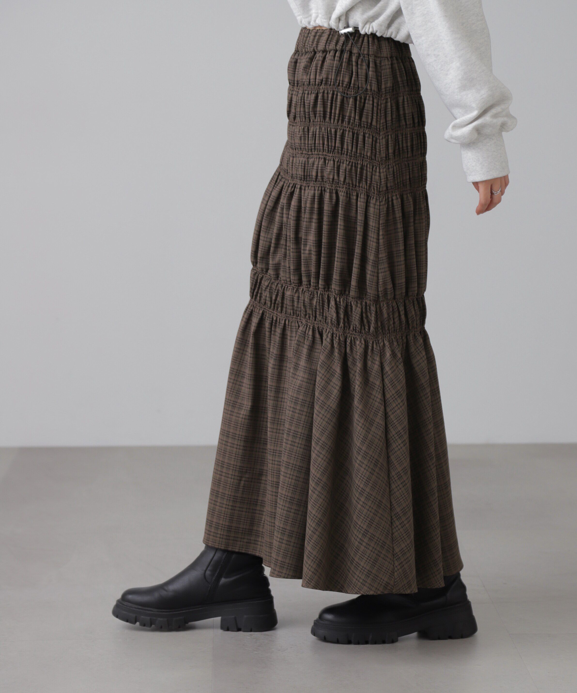  「[低身長サイズ/Sシリーズ]ランダムシャーリングスカート」|スカート|