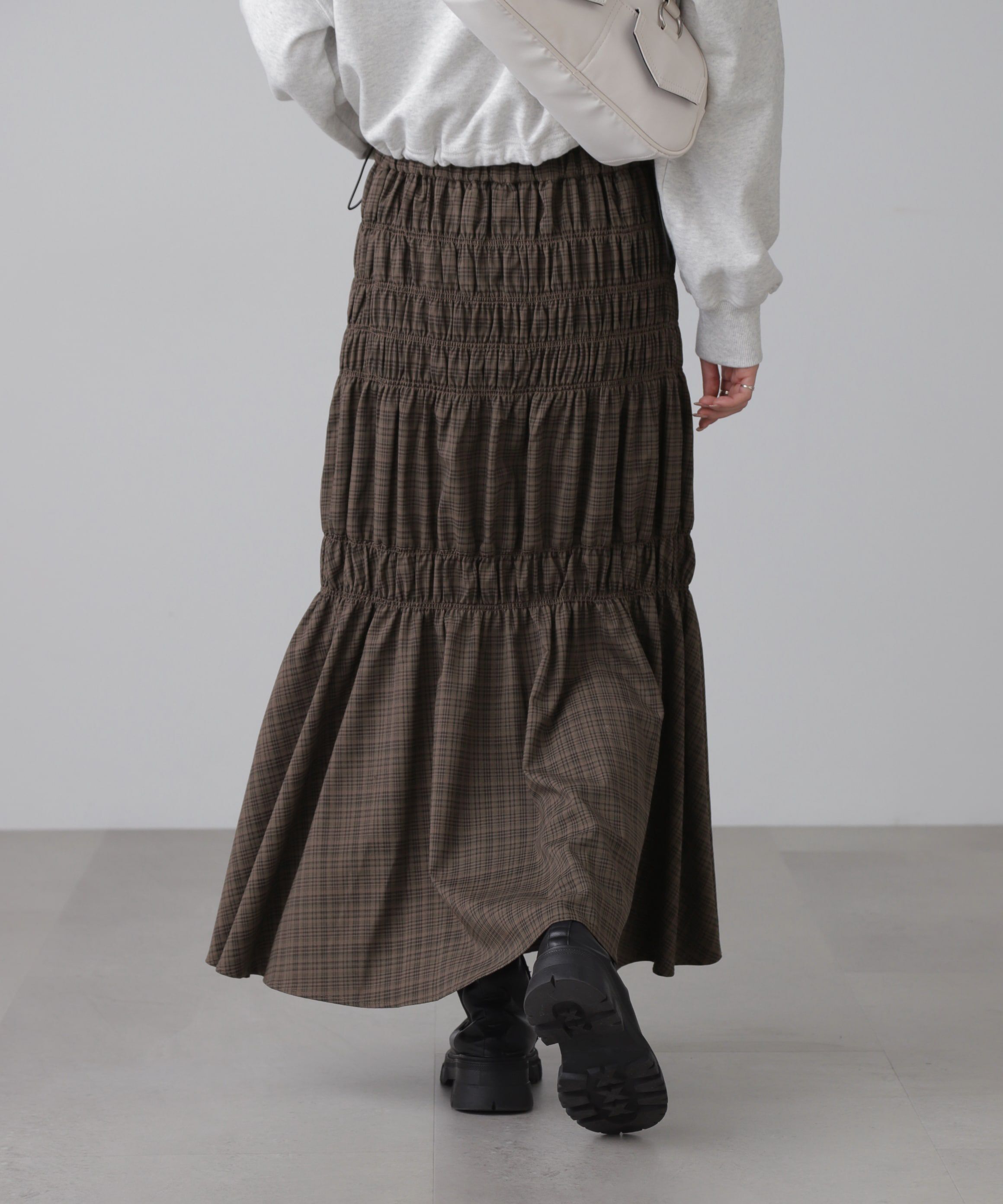  「[低身長サイズ/Sシリーズ]ランダムシャーリングスカート」|スカート|