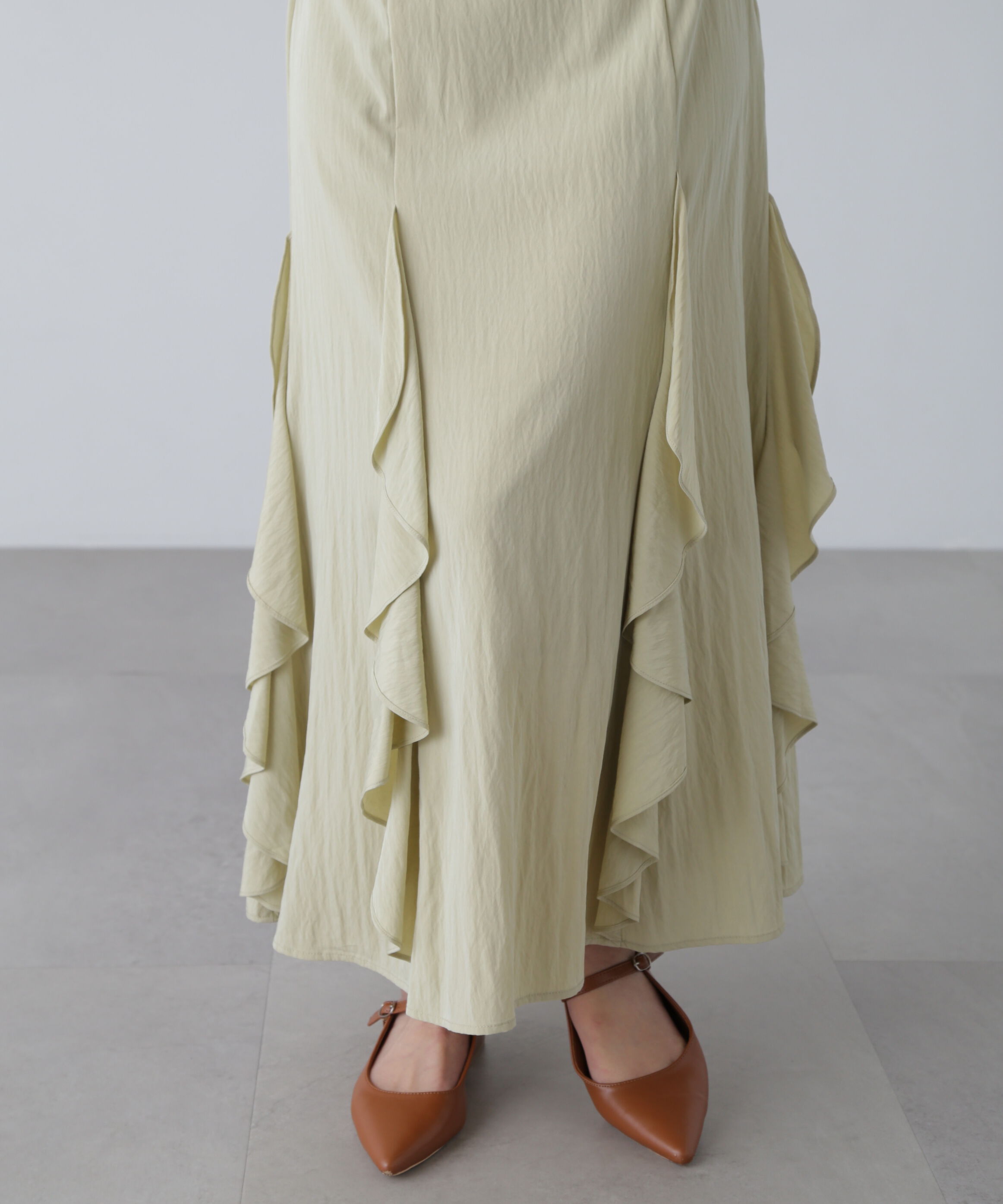  「パネルラッフルフリルマーメイドスカート」|スカート|