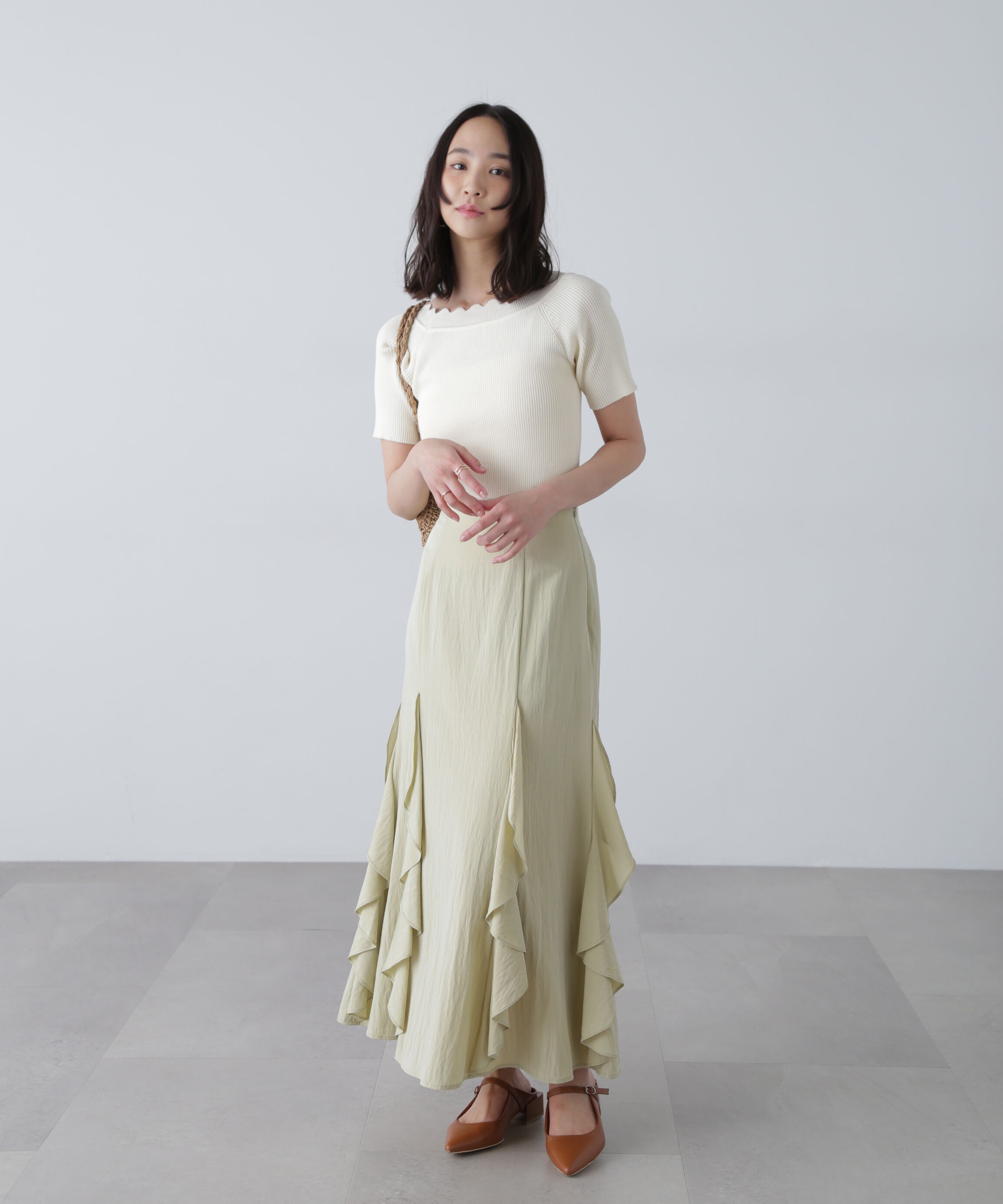  「パネルラッフルフリルマーメイドスカート」|スカート|