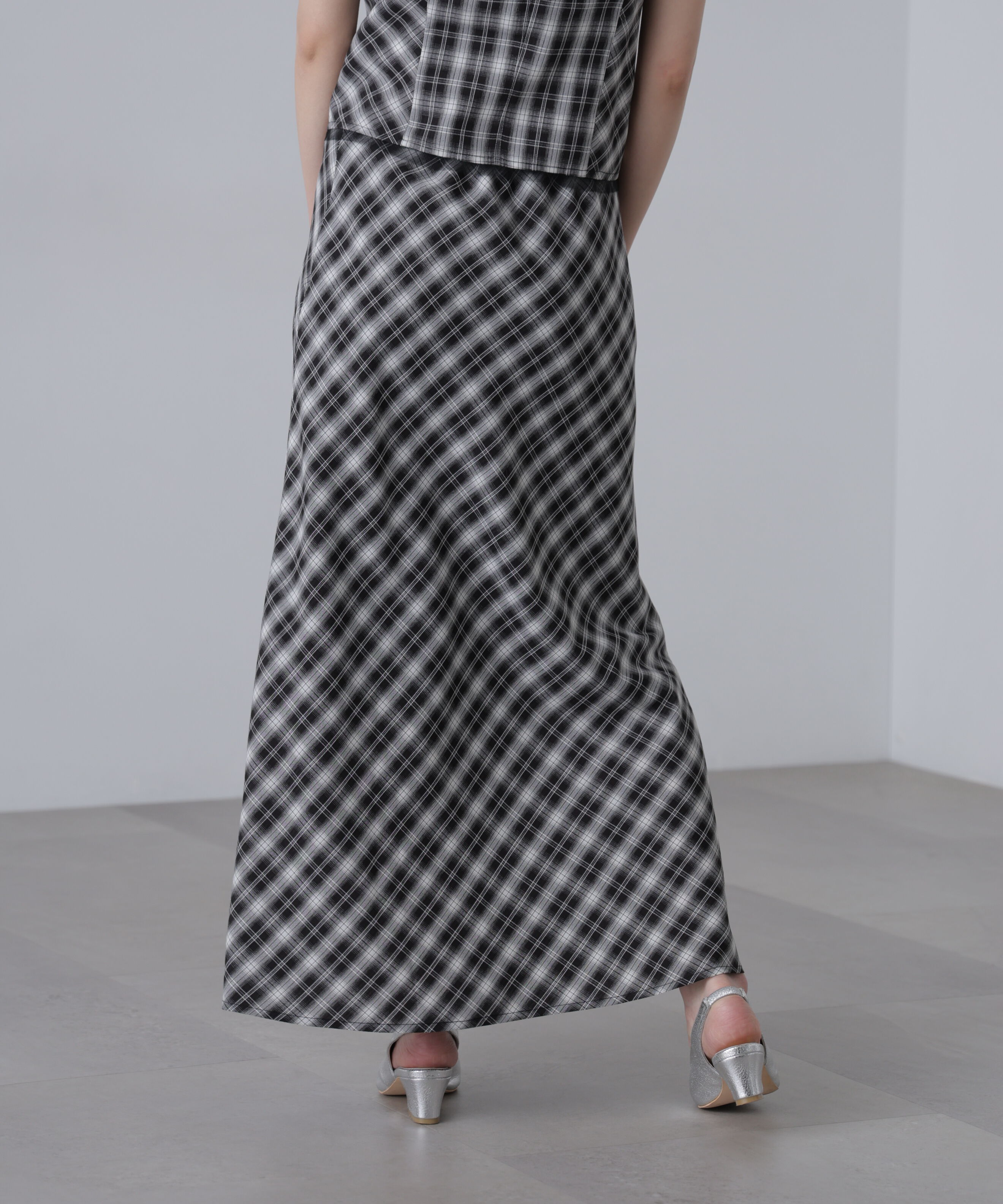  「〈セットアップ対応〉チェック柄バイアススカート」|スカート|