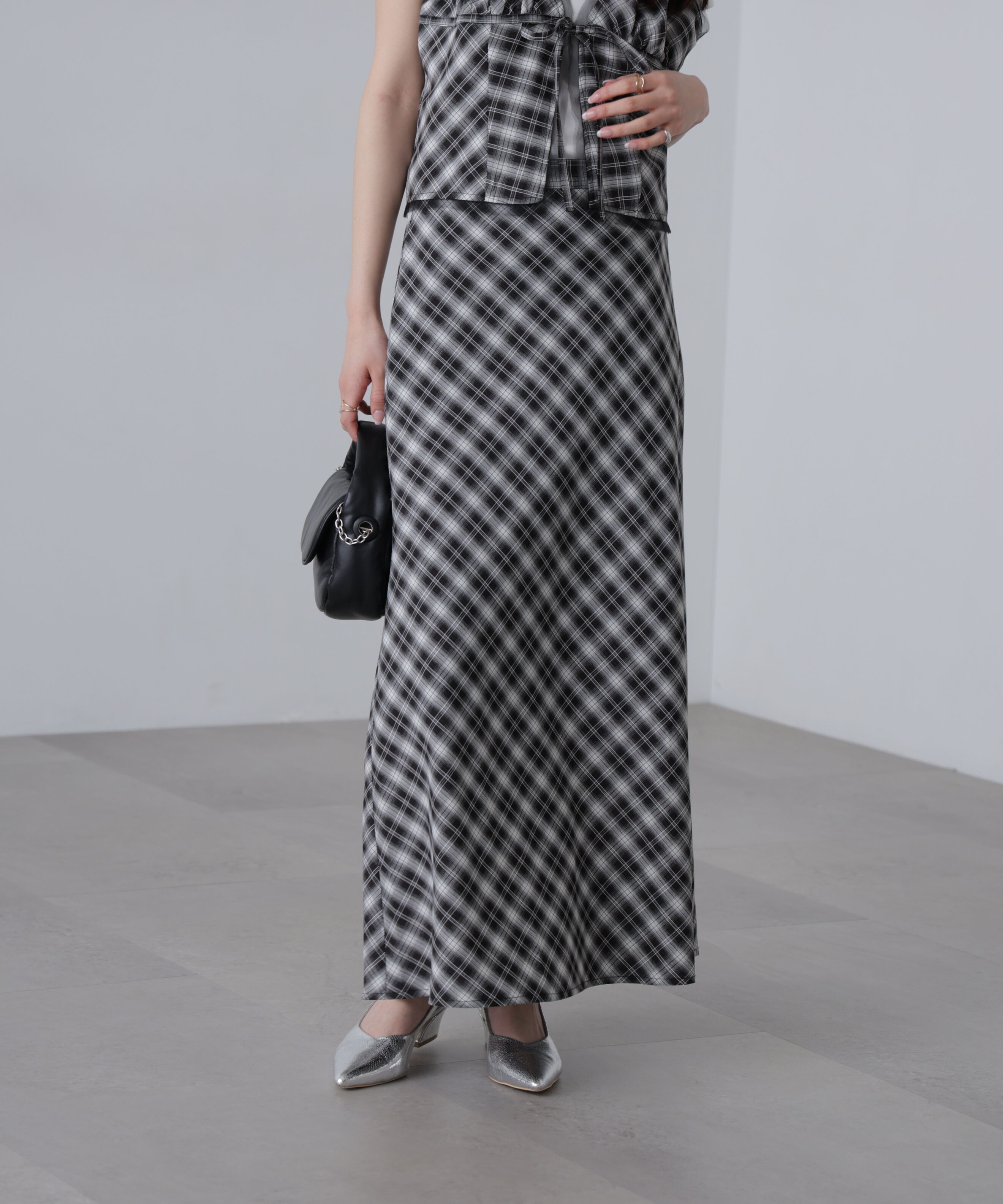  「〈セットアップ対応〉チェック柄バイアススカート」|スカート|