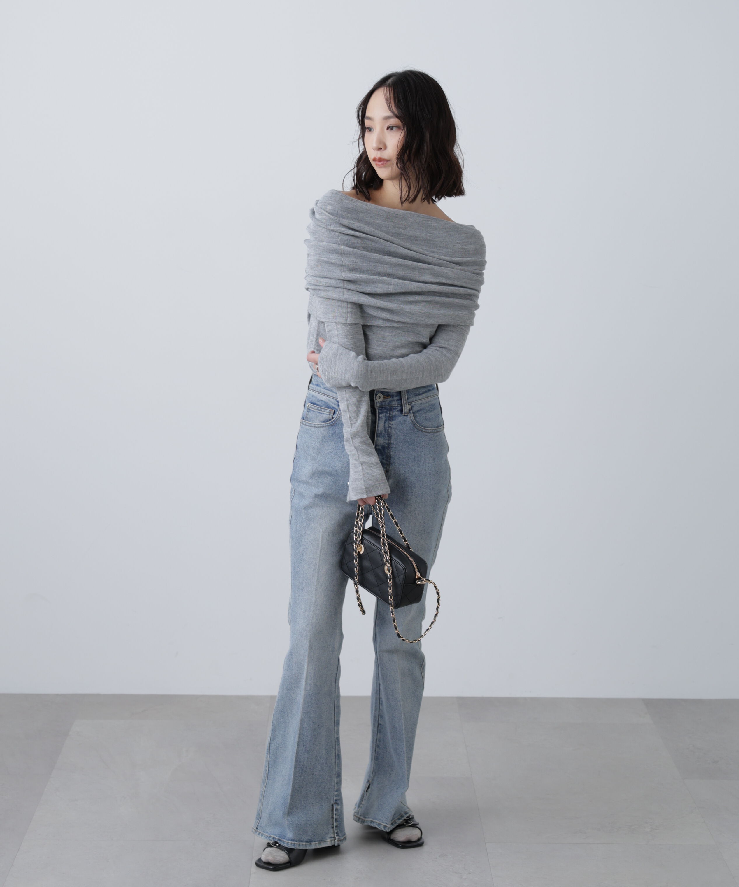  「袖口ボタンオフショルニット〈MFM〉」|ニット・セーター|