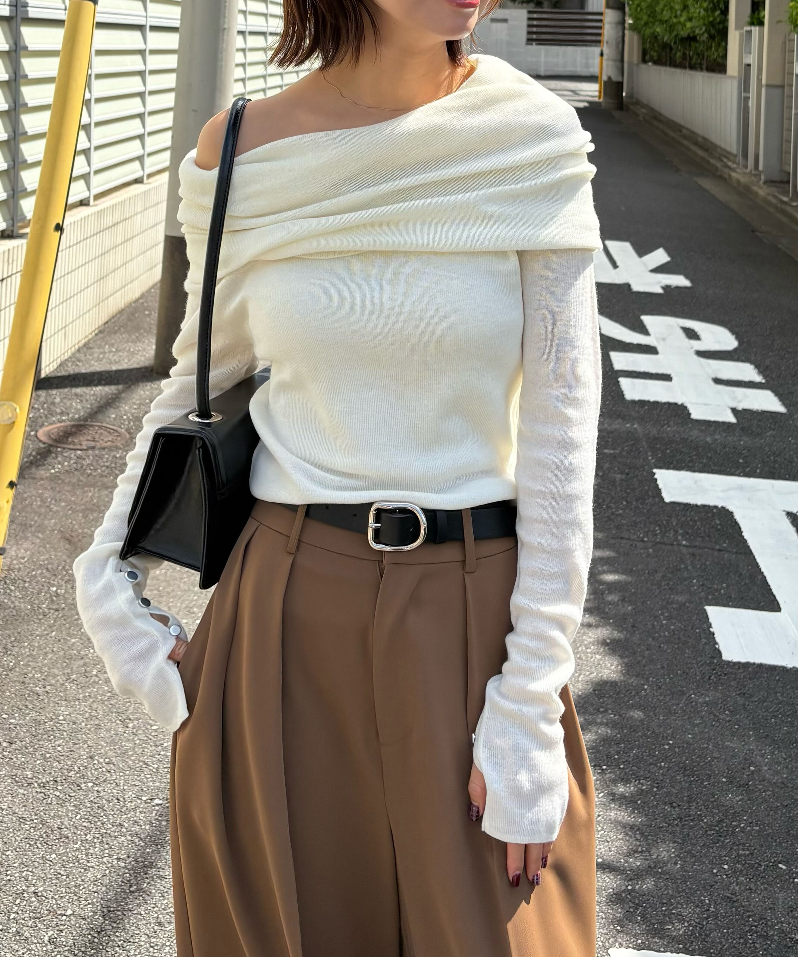  「袖口ボタンオフショルニット〈MFM〉」|ニット・セーター|