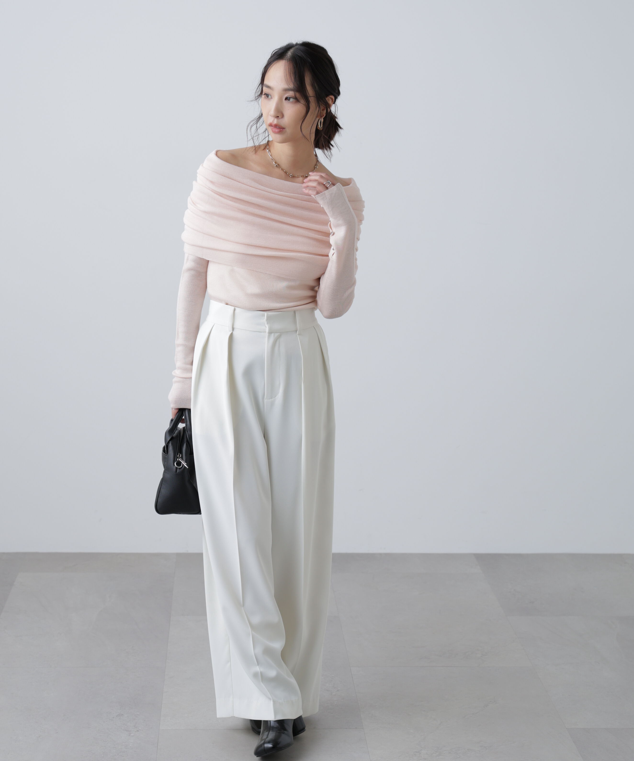  「袖口ボタンオフショルニット〈MFM〉」|ニット・セーター|