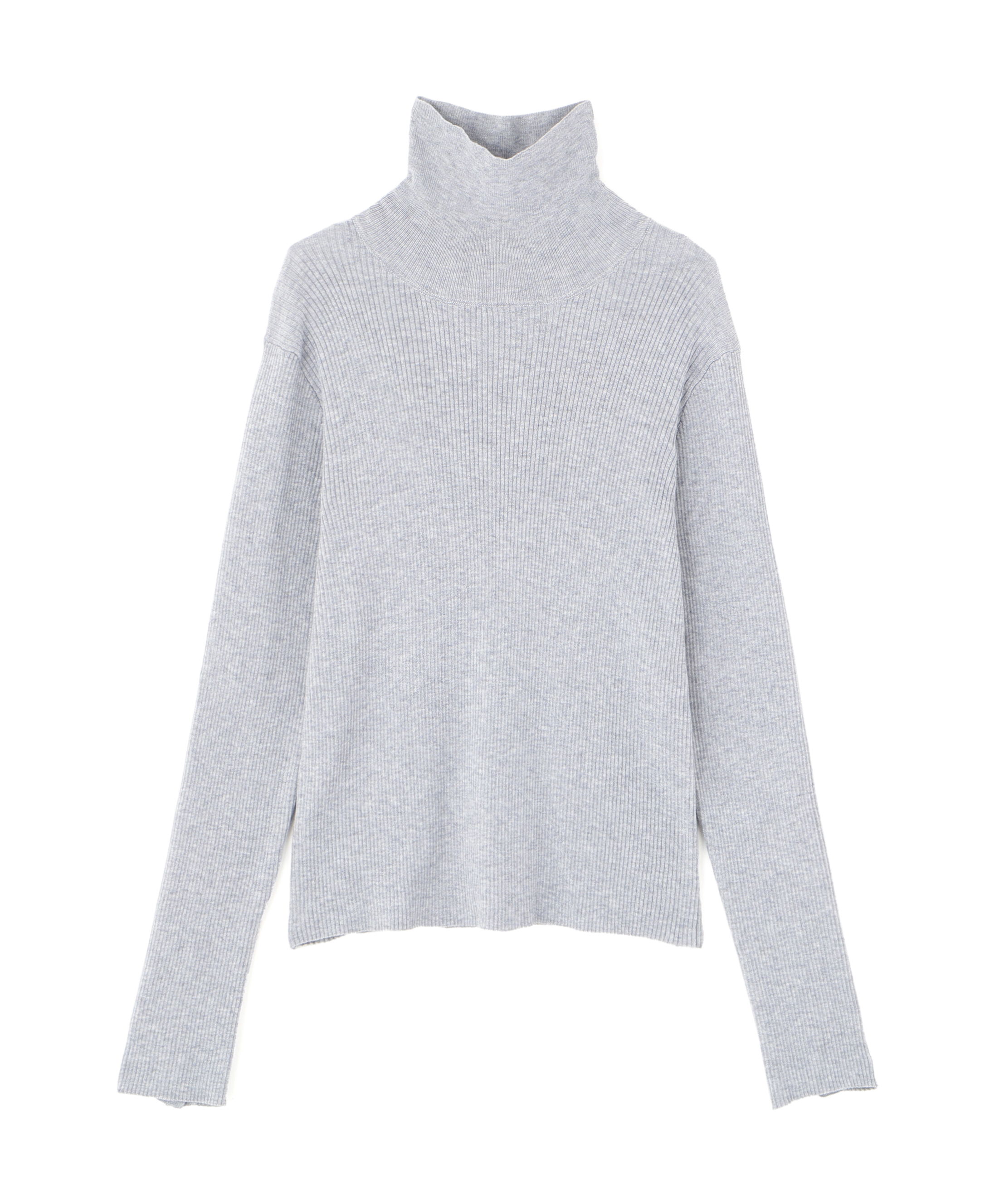  「袖金ボタンリブタートルニット」|ニット・セーター|