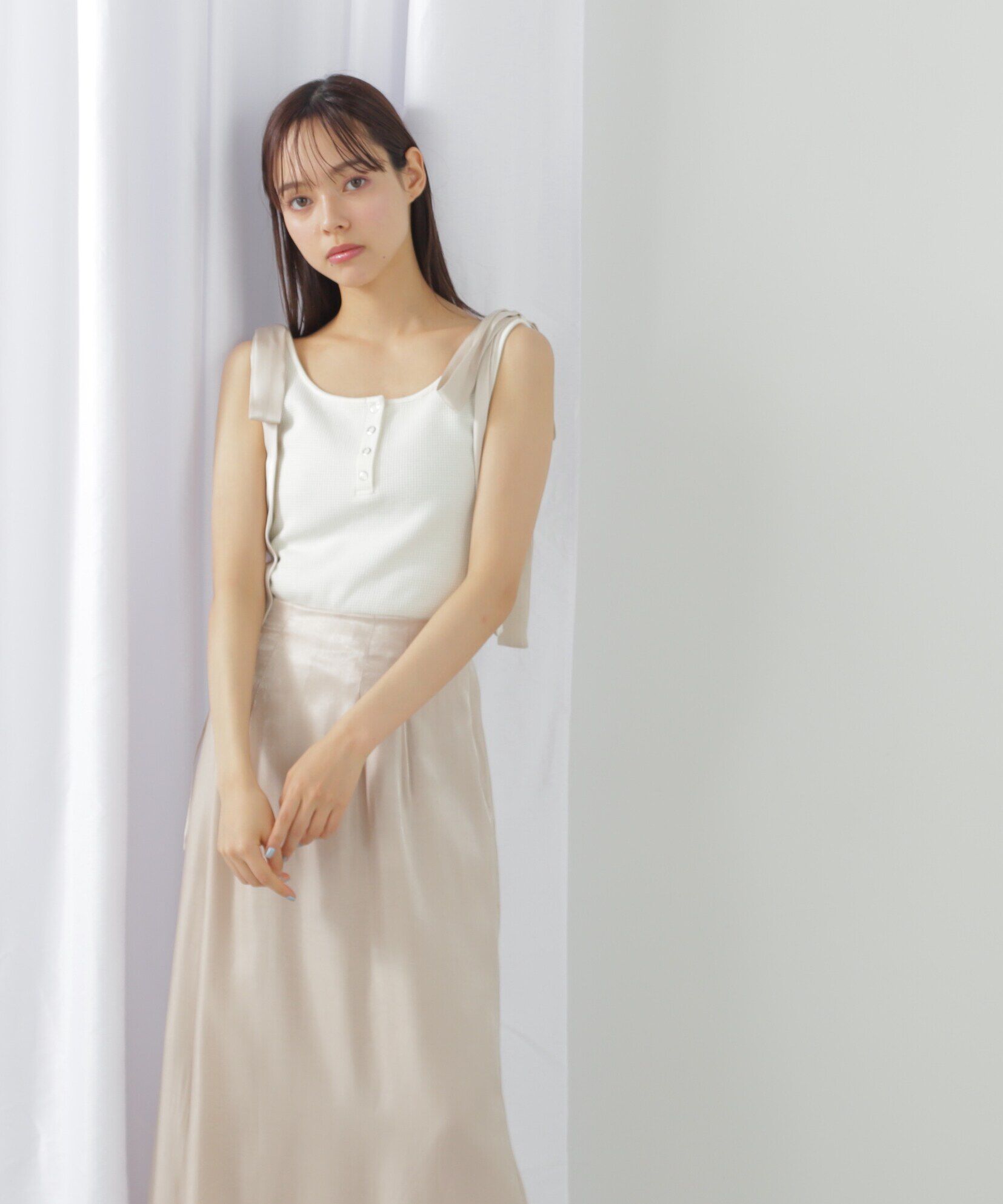  「リボンデザインヘンリータンク」|Tシャツ・カットソー|