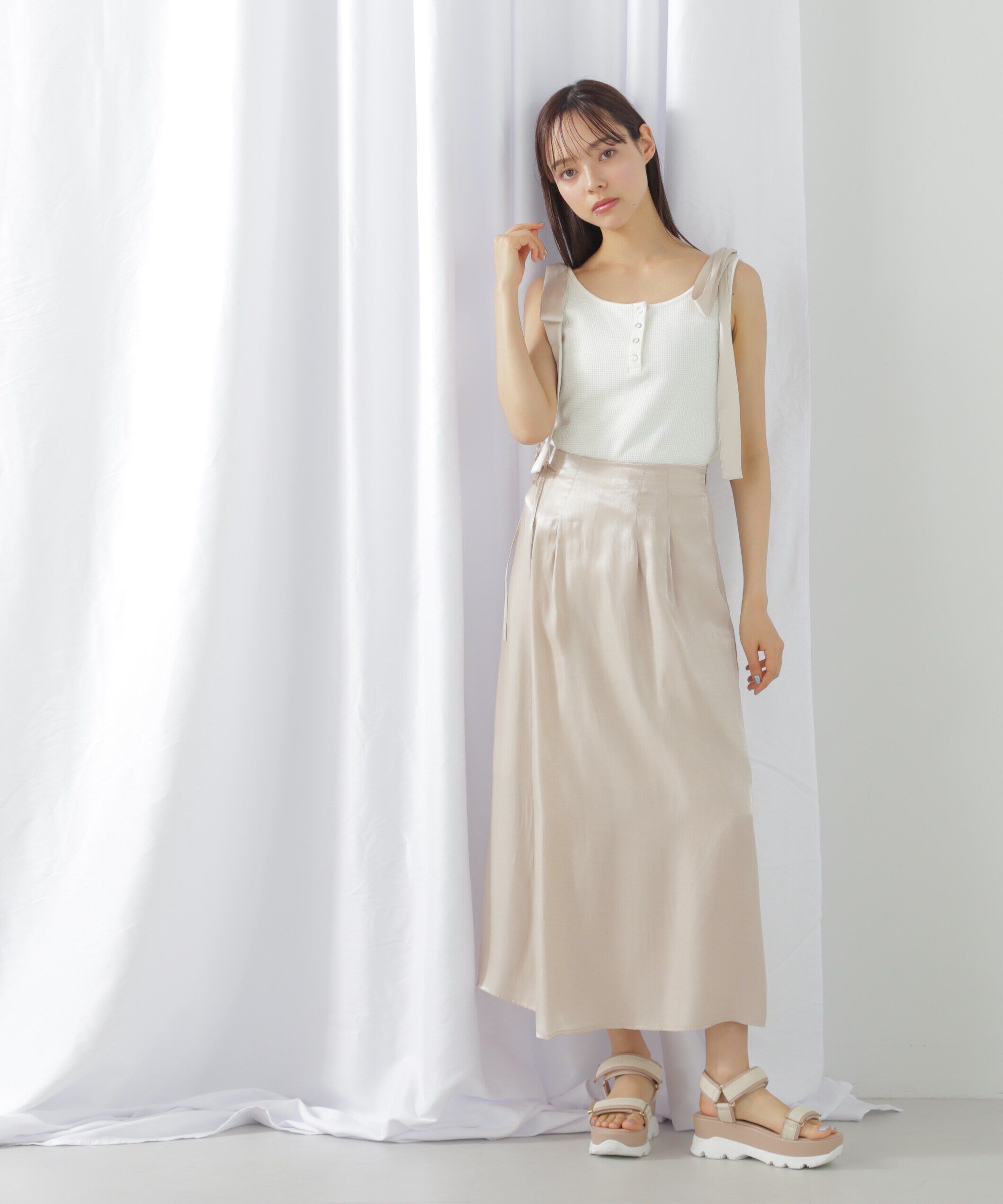  「リボンデザインヘンリータンク」|Tシャツ・カットソー|