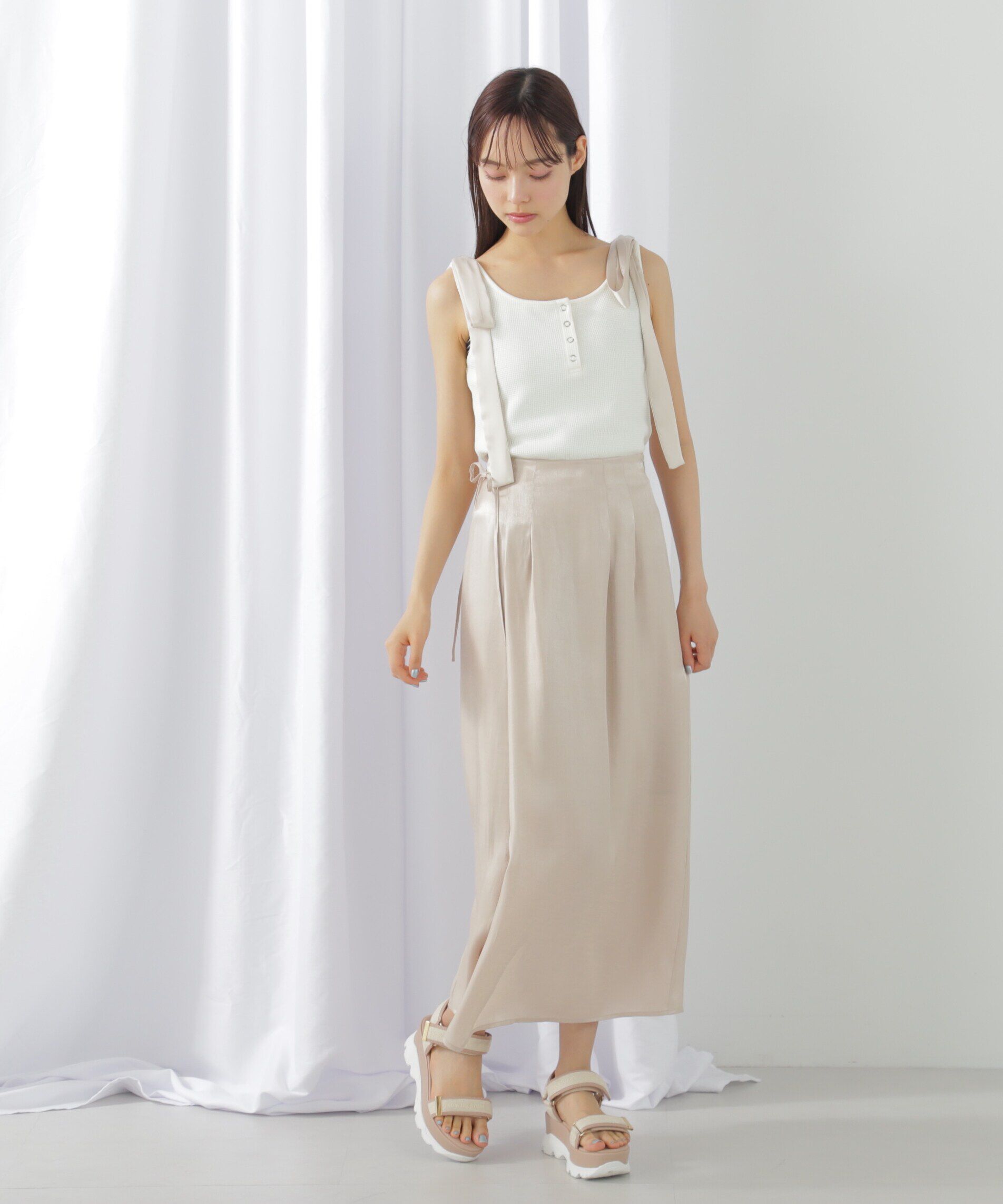  「リボンデザインヘンリータンク」|Tシャツ・カットソー|