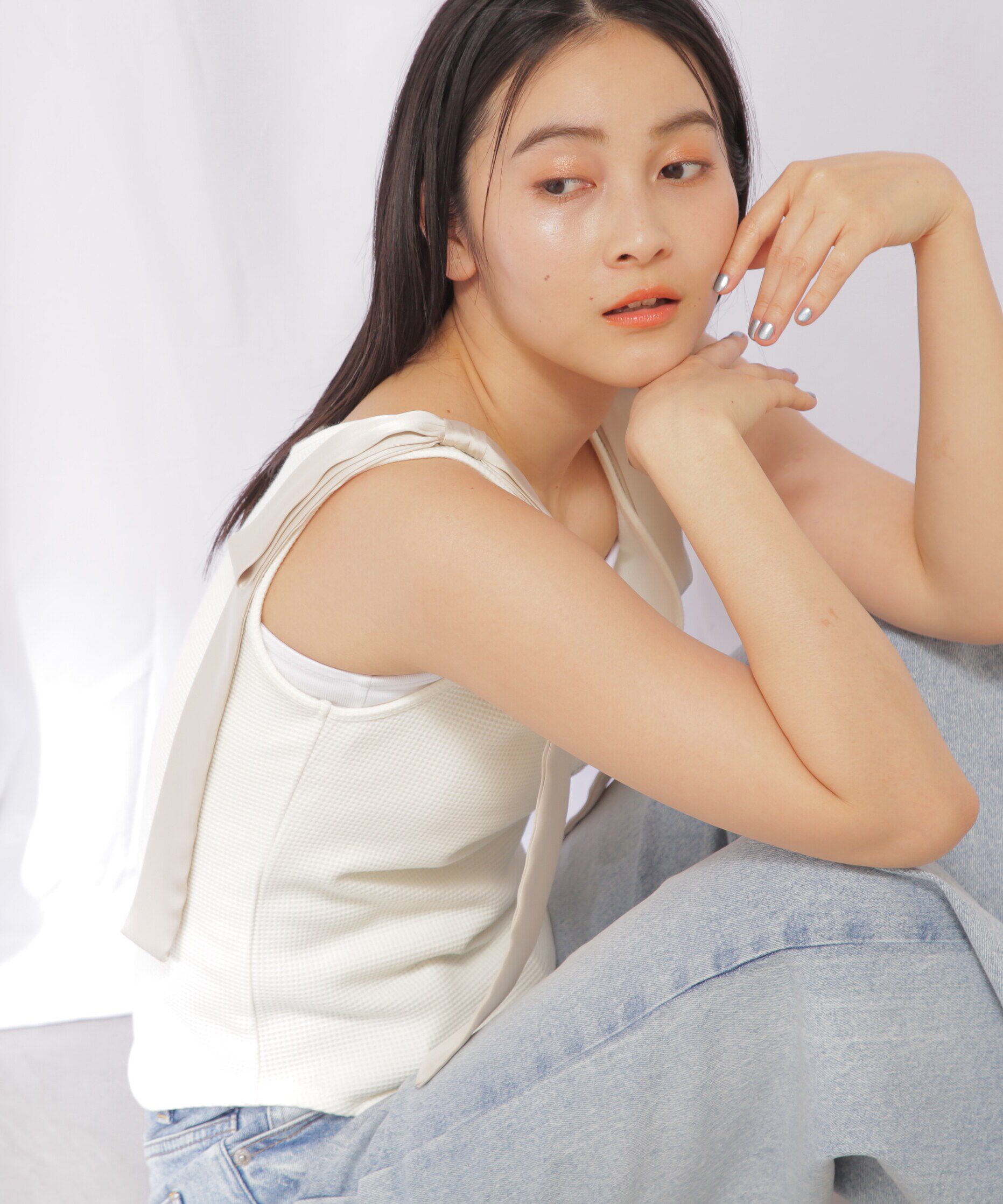  「リボンデザインヘンリータンク」|Tシャツ・カットソー|