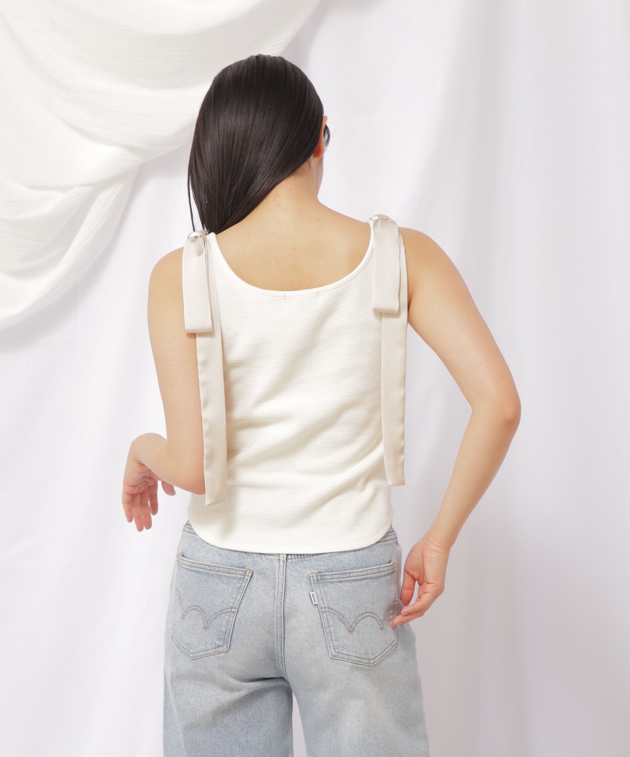  「リボンデザインヘンリータンク」|Tシャツ・カットソー|