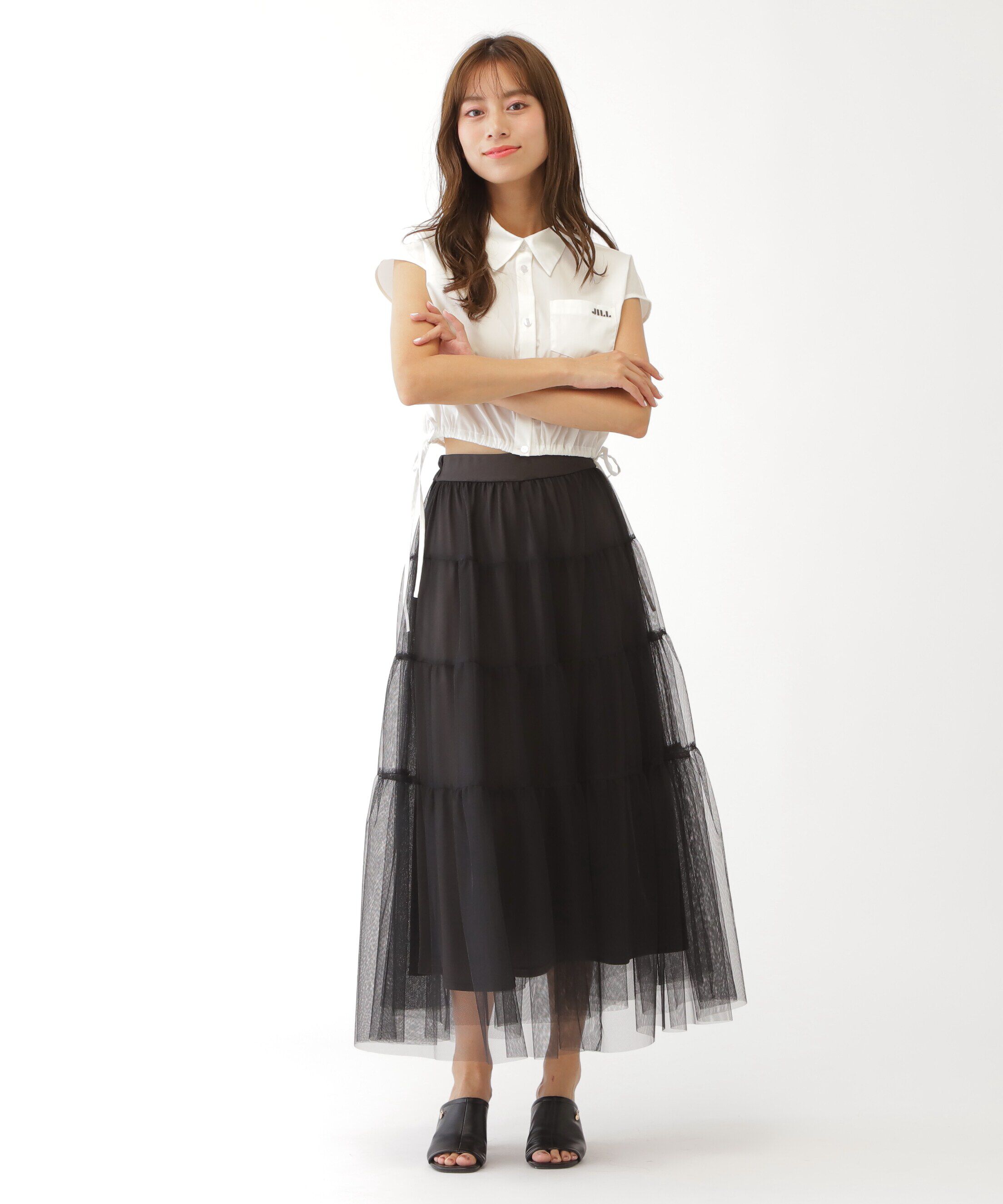  「ウエストリボンノースリーブシャツ」|シャツ・ブラウス|