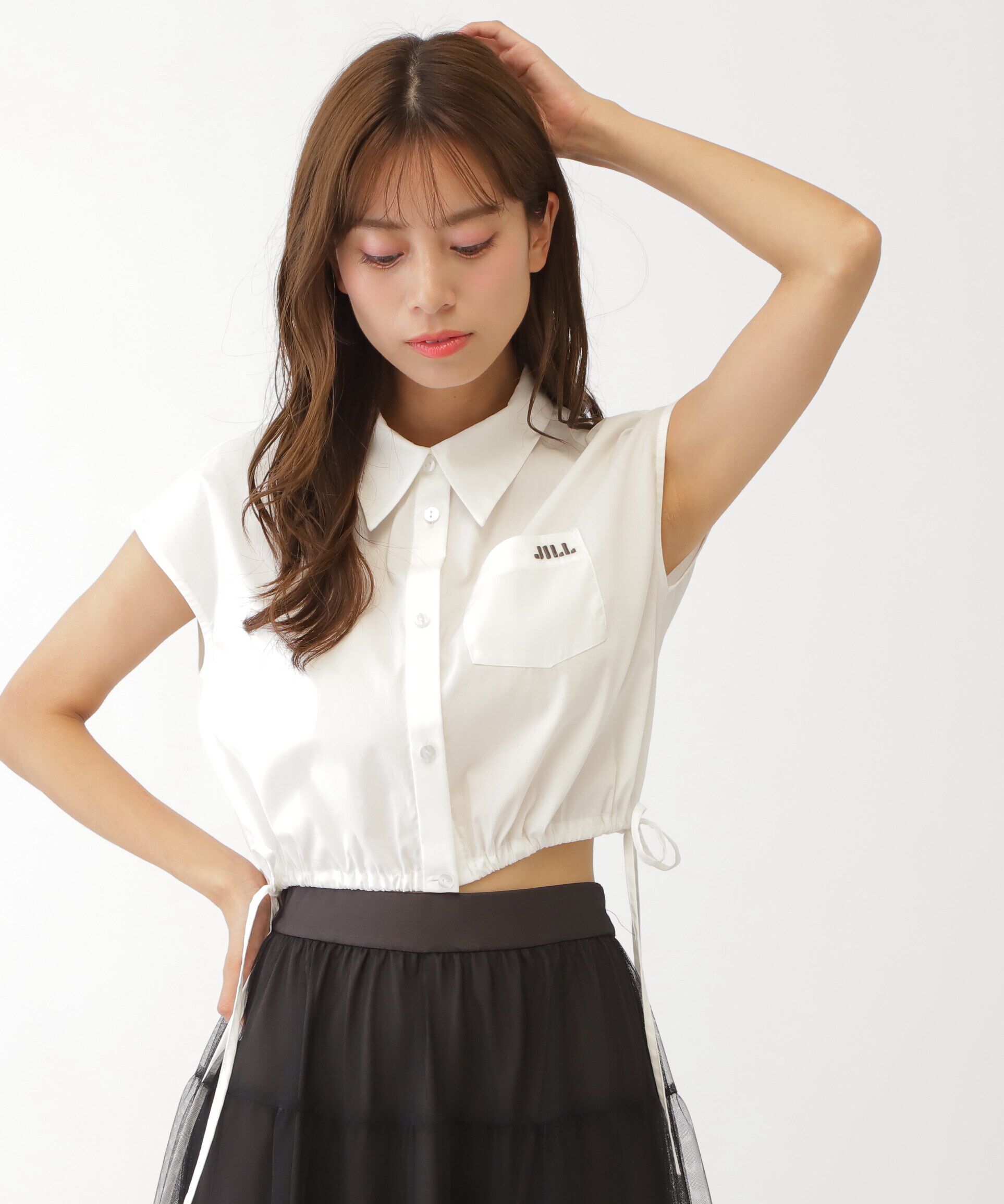  「ウエストリボンノースリーブシャツ」|シャツ・ブラウス|