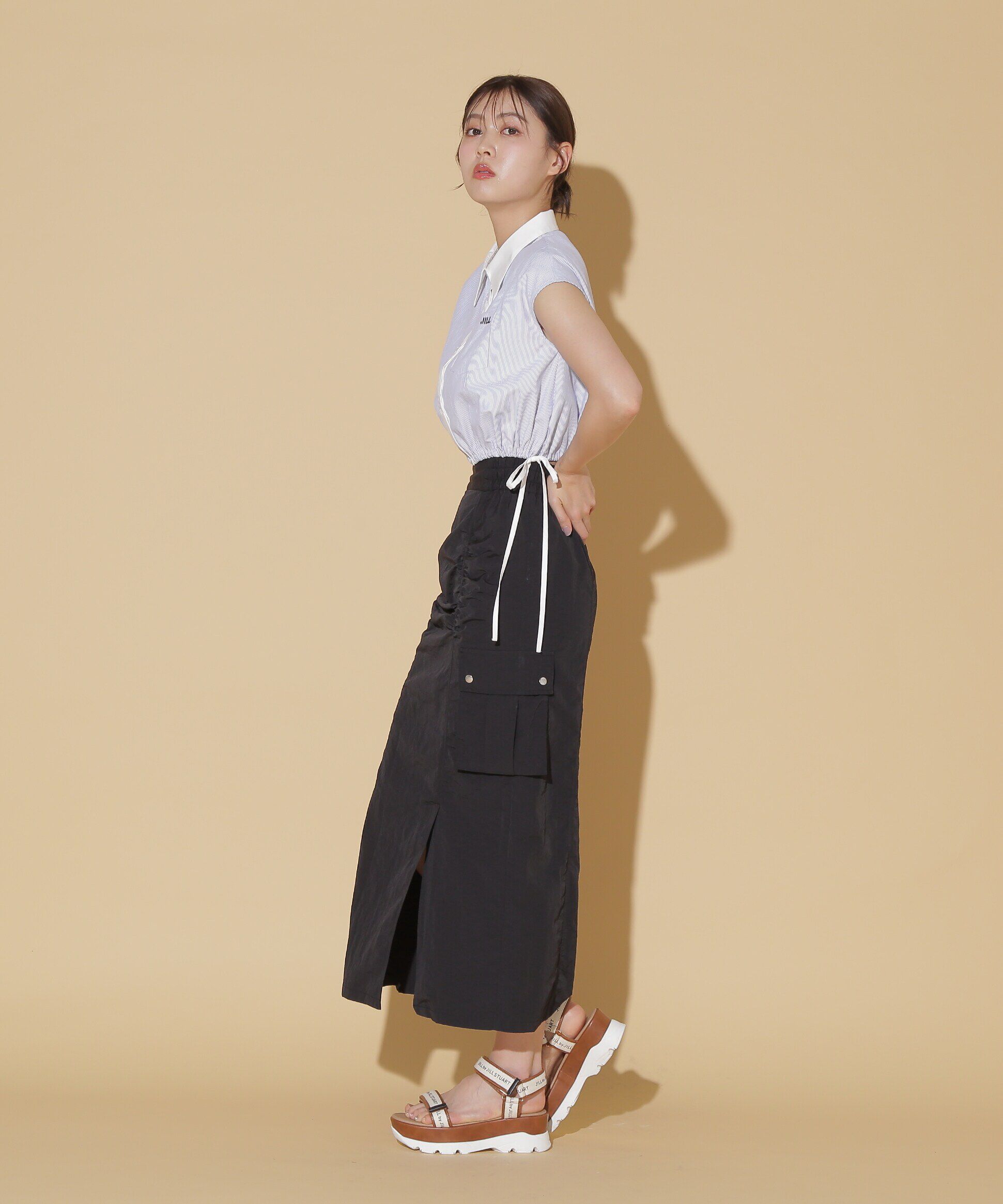  「ウエストリボンノースリーブシャツ」|シャツ・ブラウス|