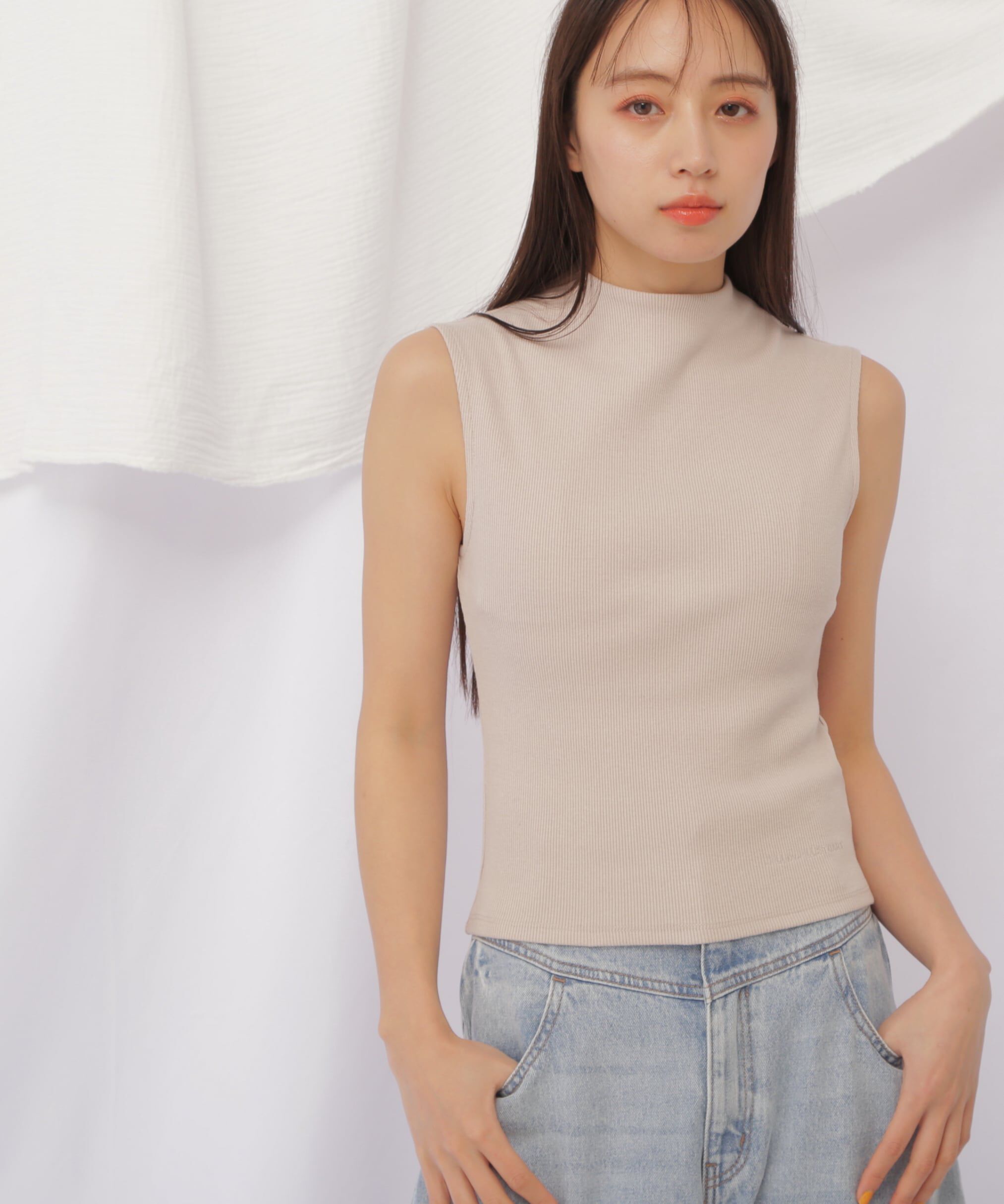  「《JILL by BASIC》スタンドネックタンク」|Tシャツ・カットソー|ヌード