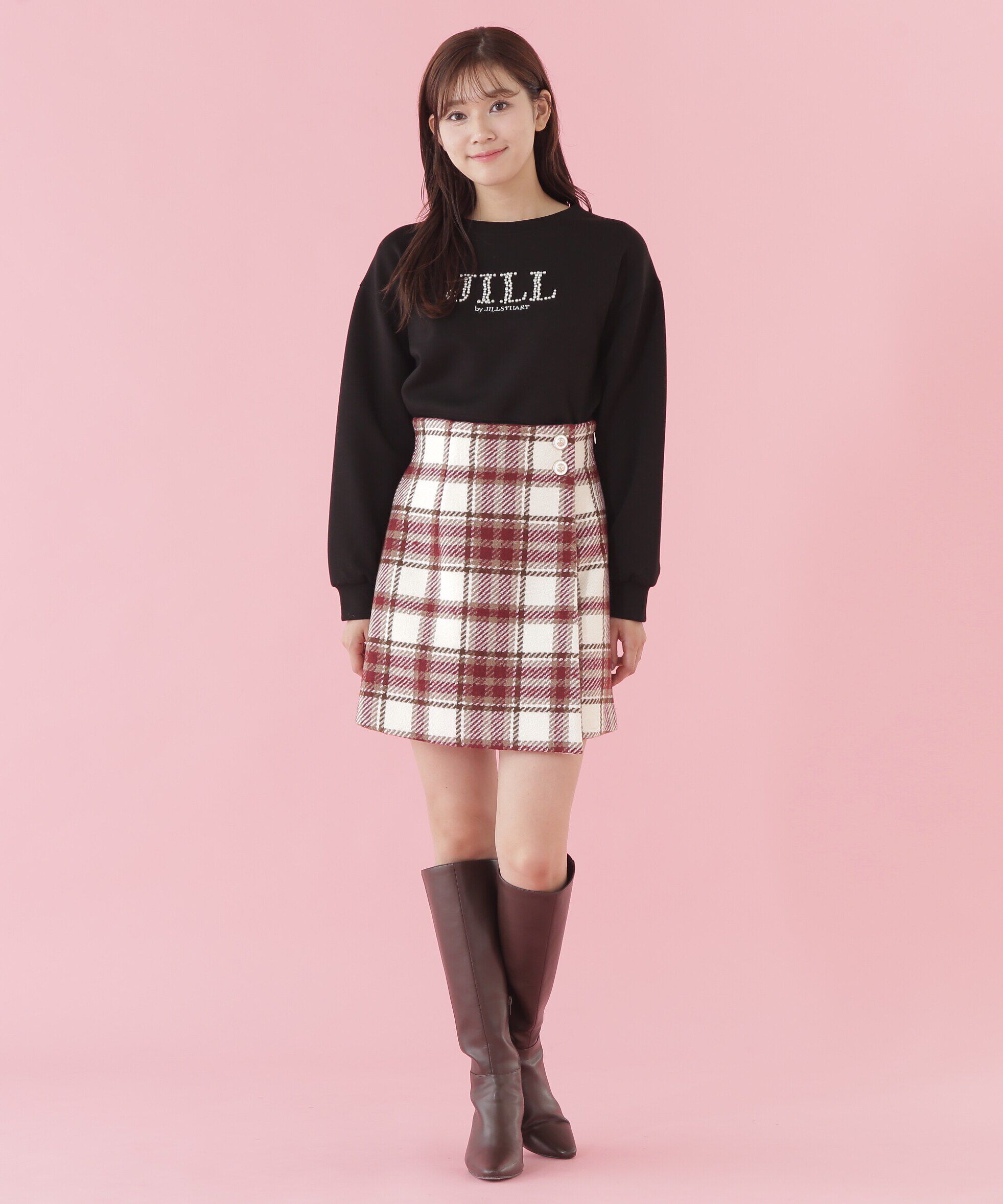  「ビジュー刺繍ロゴスウェット」|Tシャツ・カットソー|