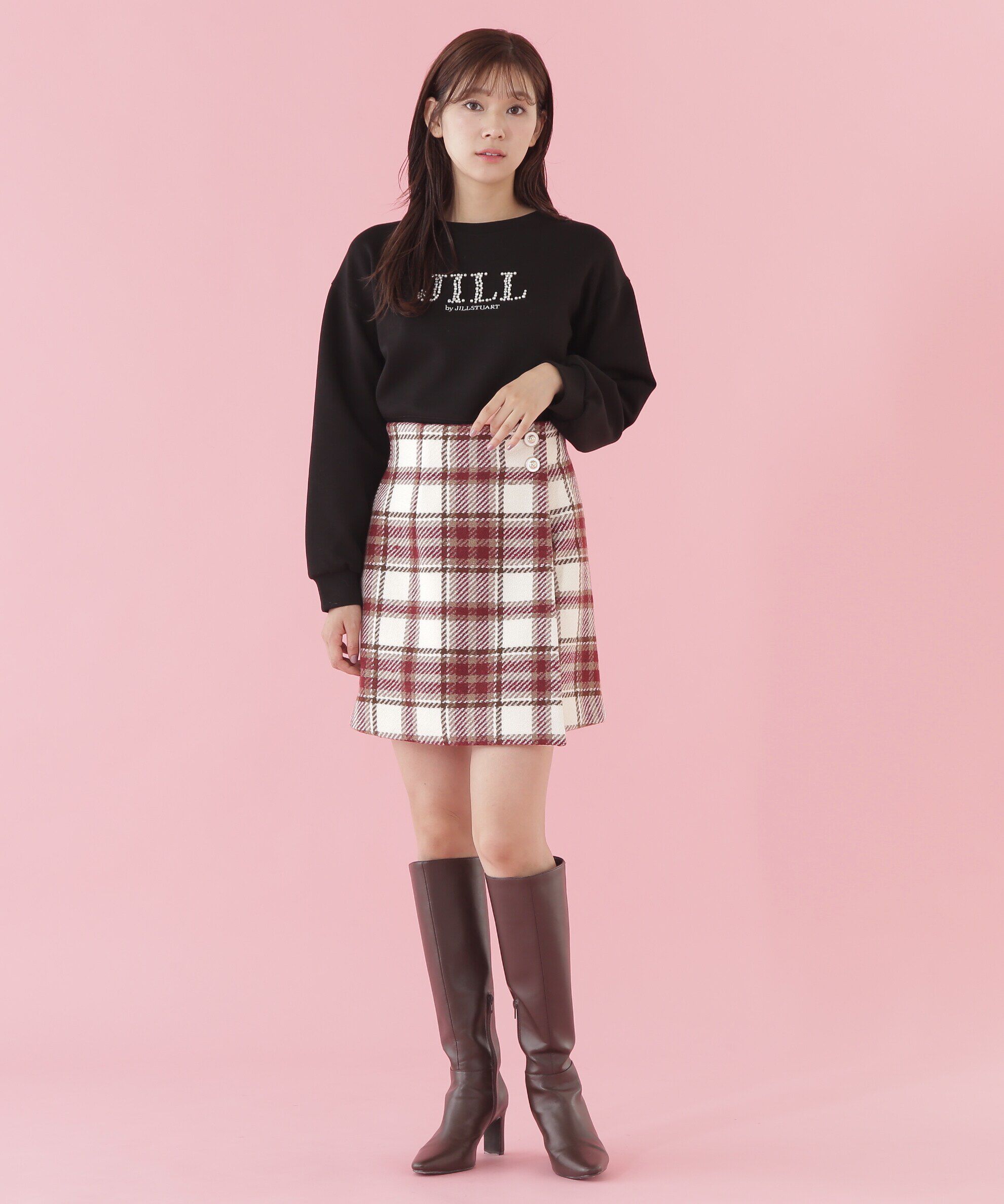  「ビジュー刺繍ロゴスウェット」|Tシャツ・カットソー|