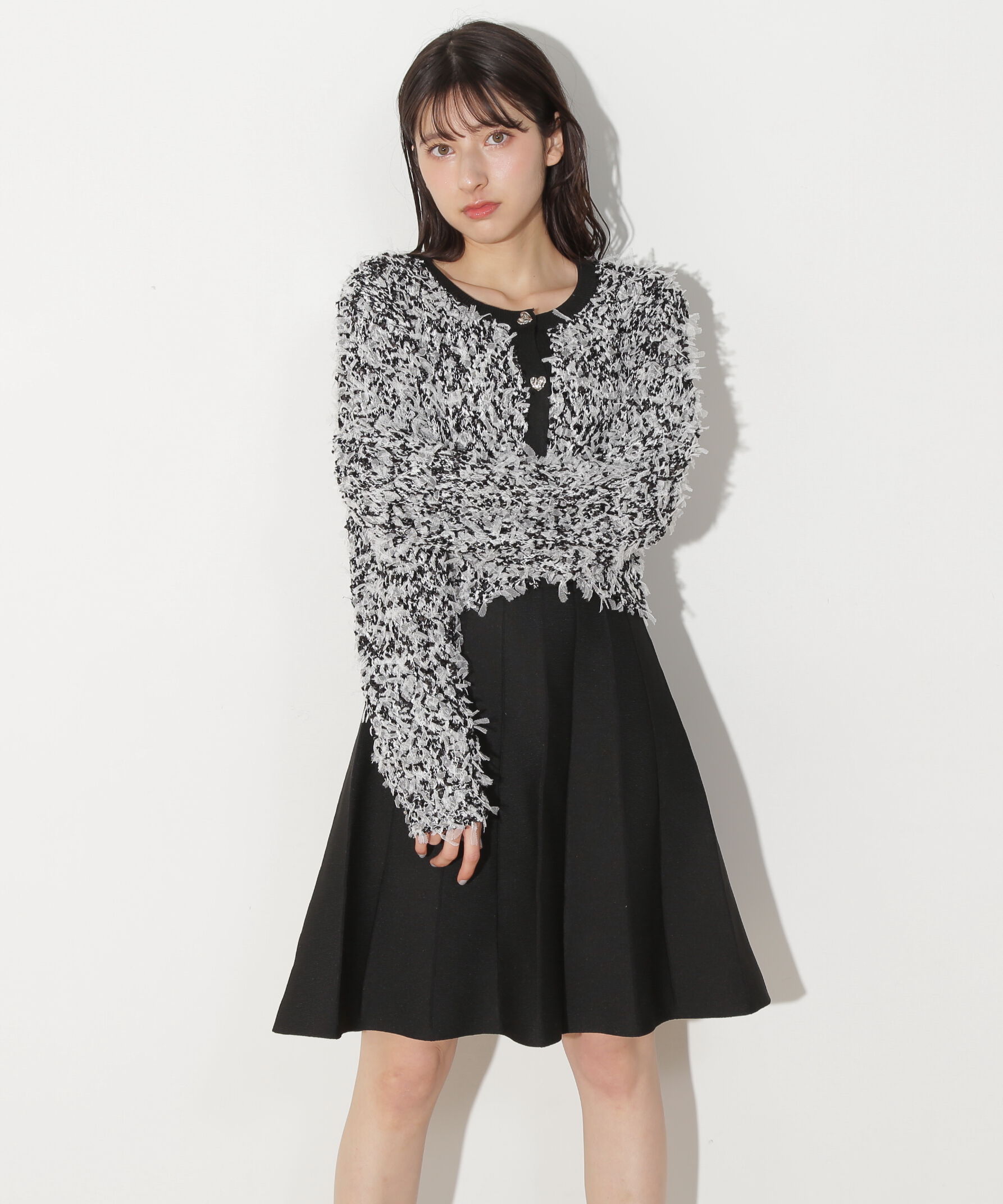  「リボンヤーンミニワンピースセットアップ」|ワンピース|